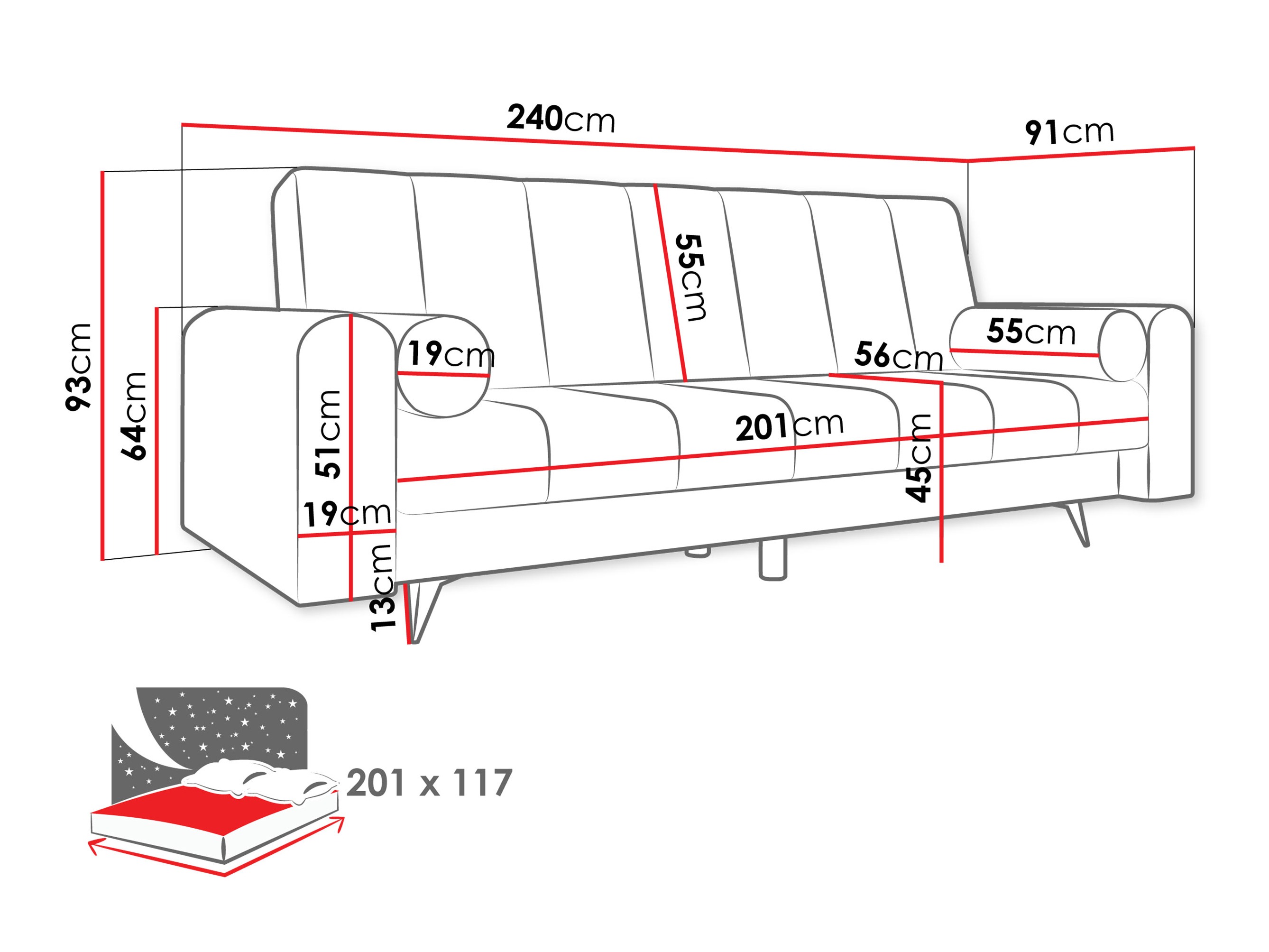 Sofa bed Comfivo Luda (Lumo 65)