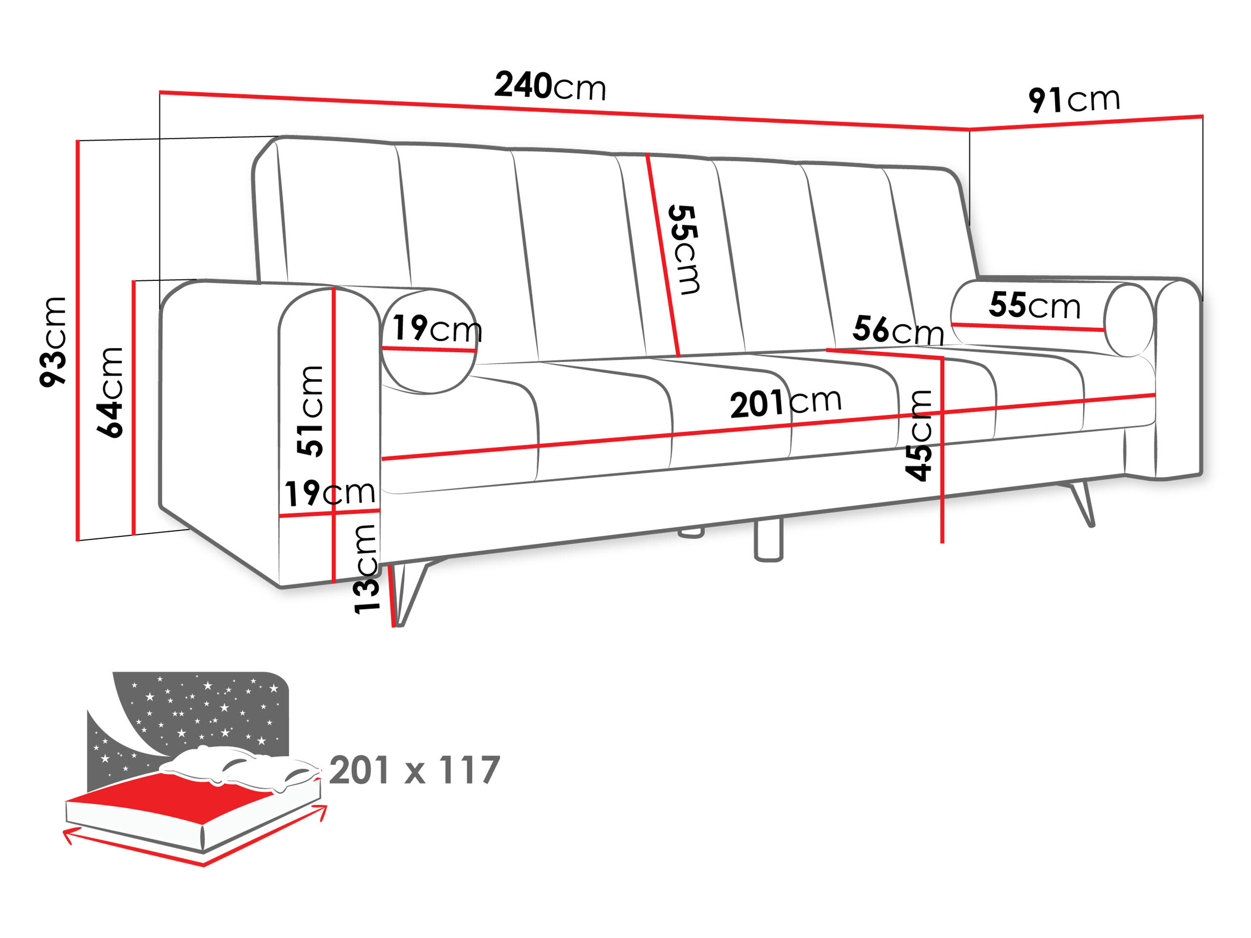 Sofa bed Comfivo Luda (Sandu 224.02)
