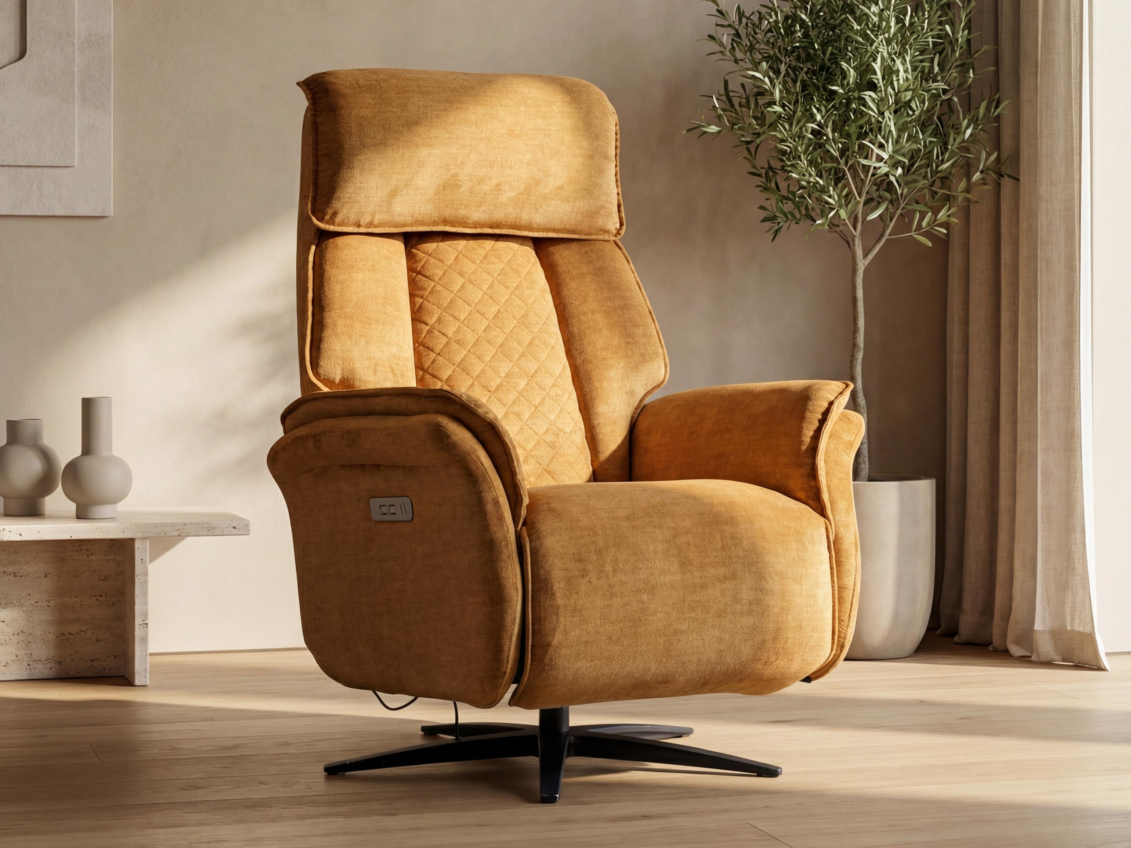 Armchair recliner Anaheim 111 (Dark yellow)