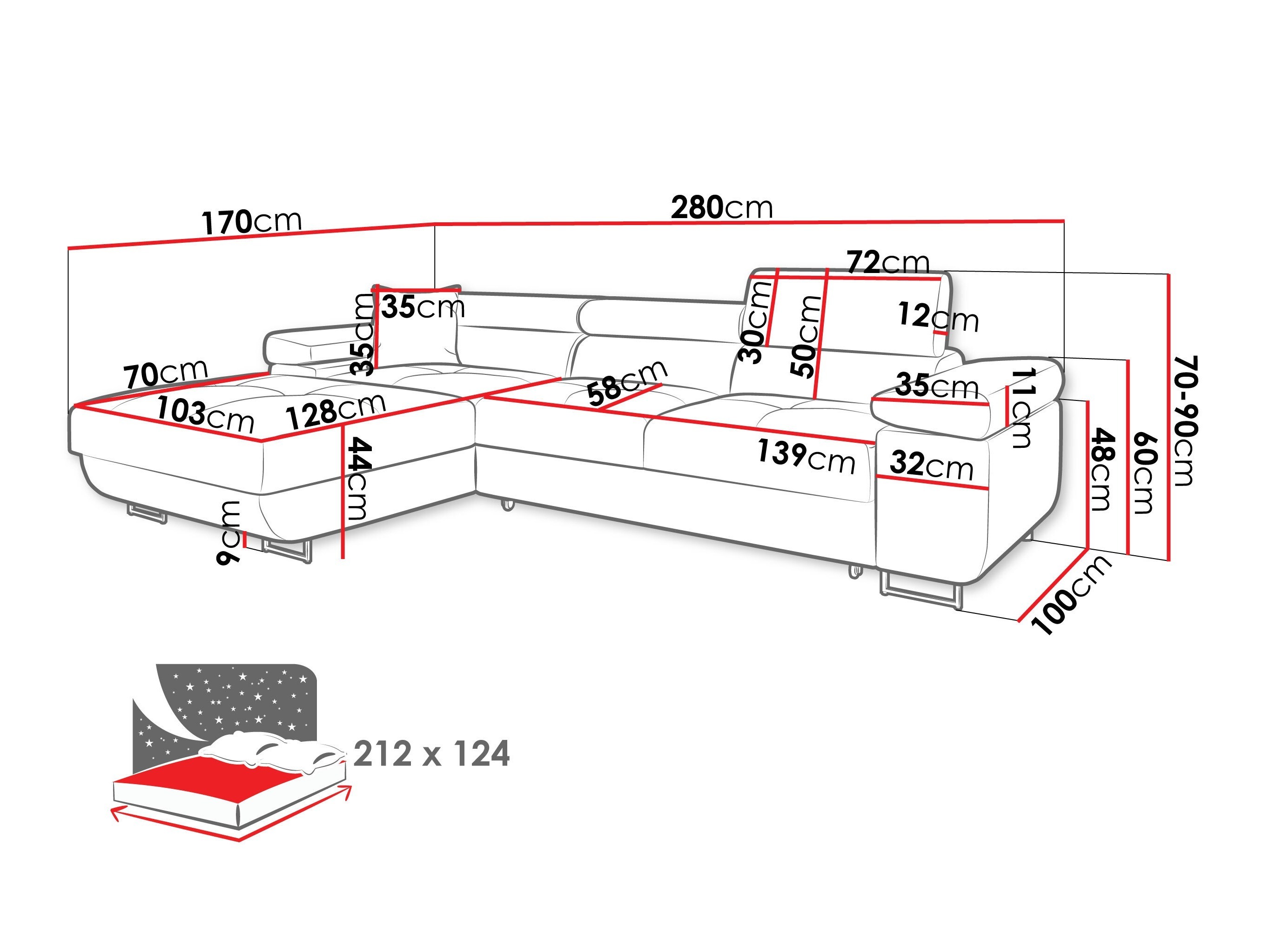 Corner sofa Comfivo Vinetum II (Manila 18)