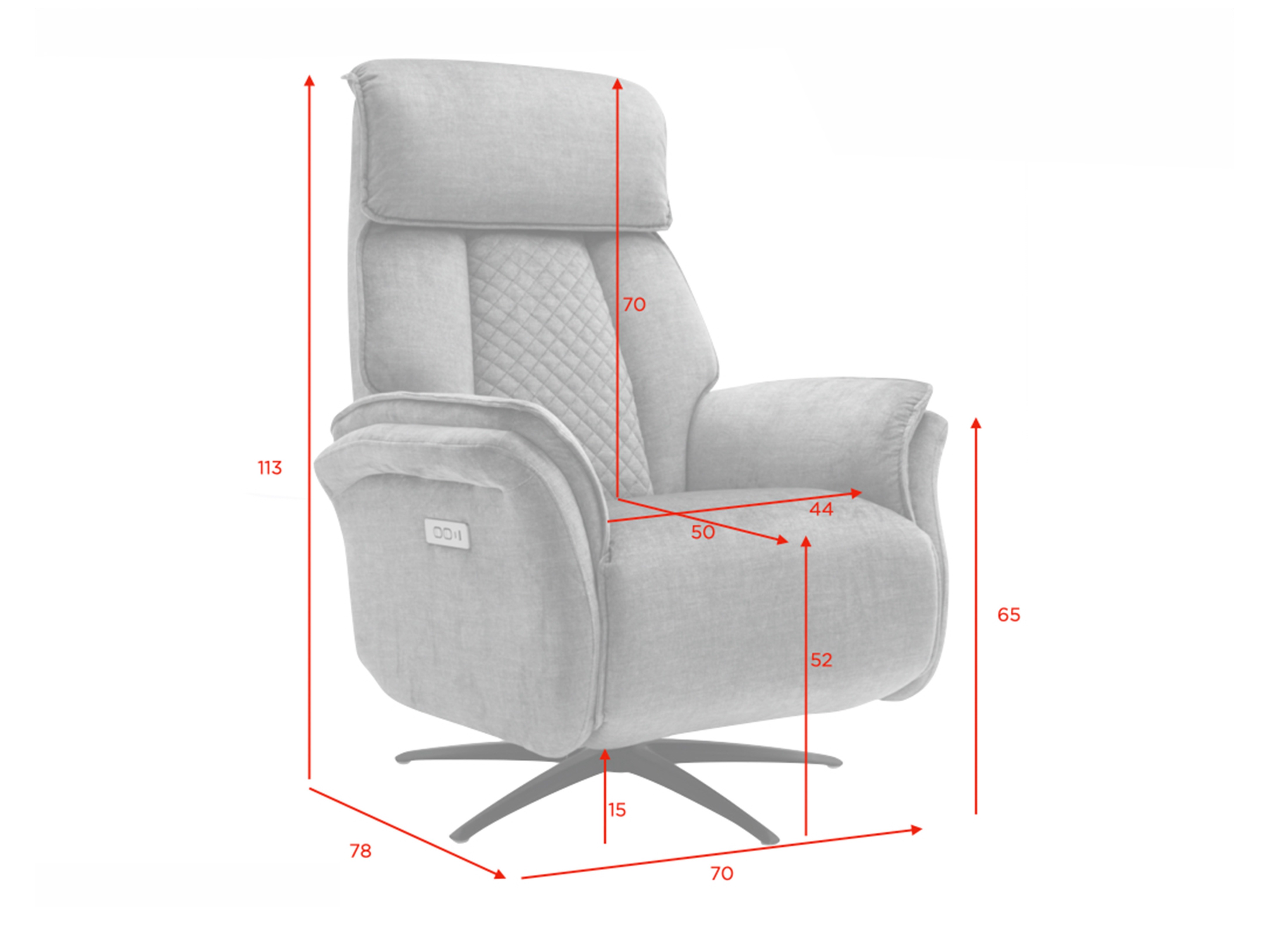 Armchair recliner Anaheim 111 (Grey)