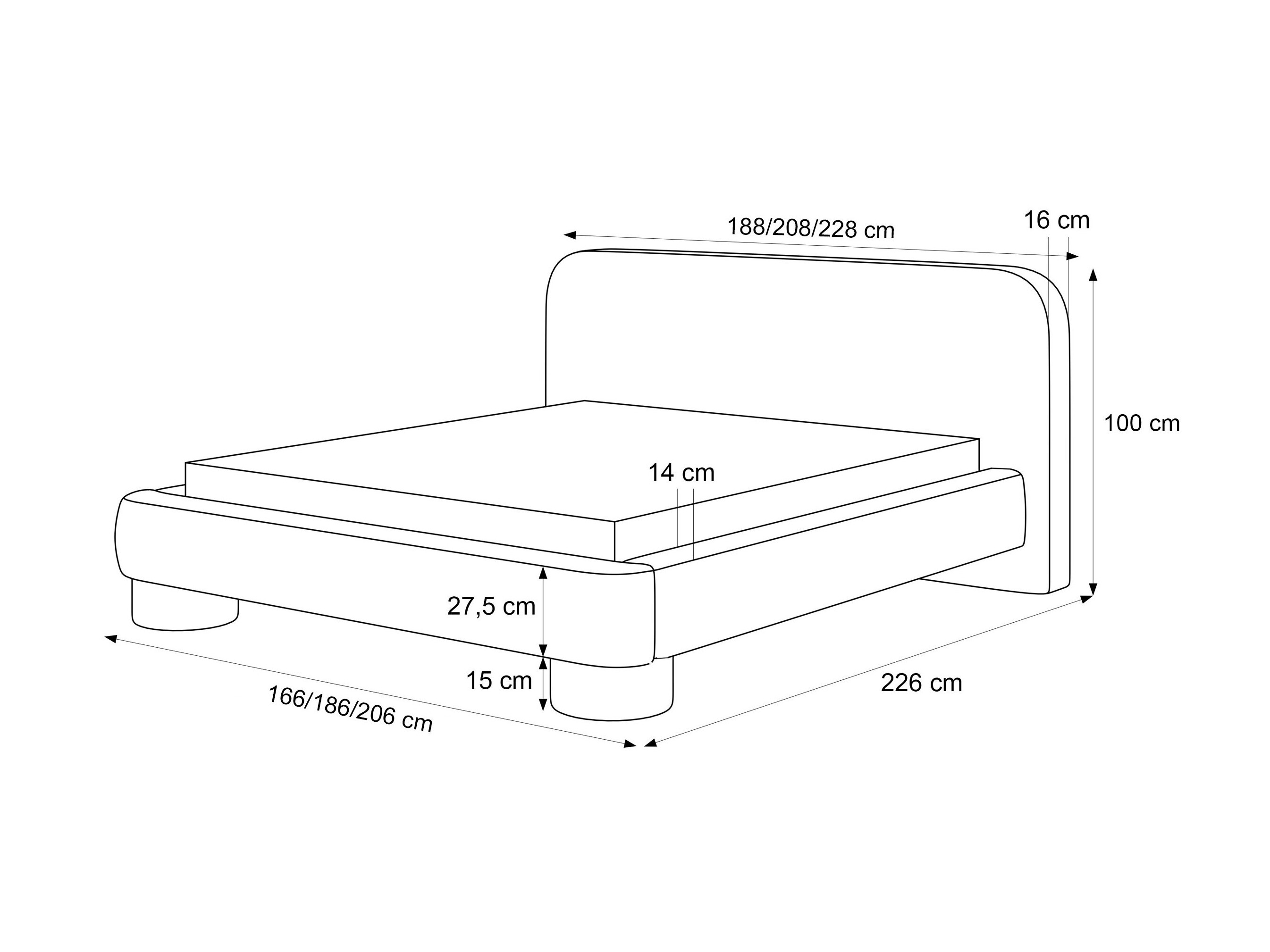 Bed Martinez 130 (Alice 3)