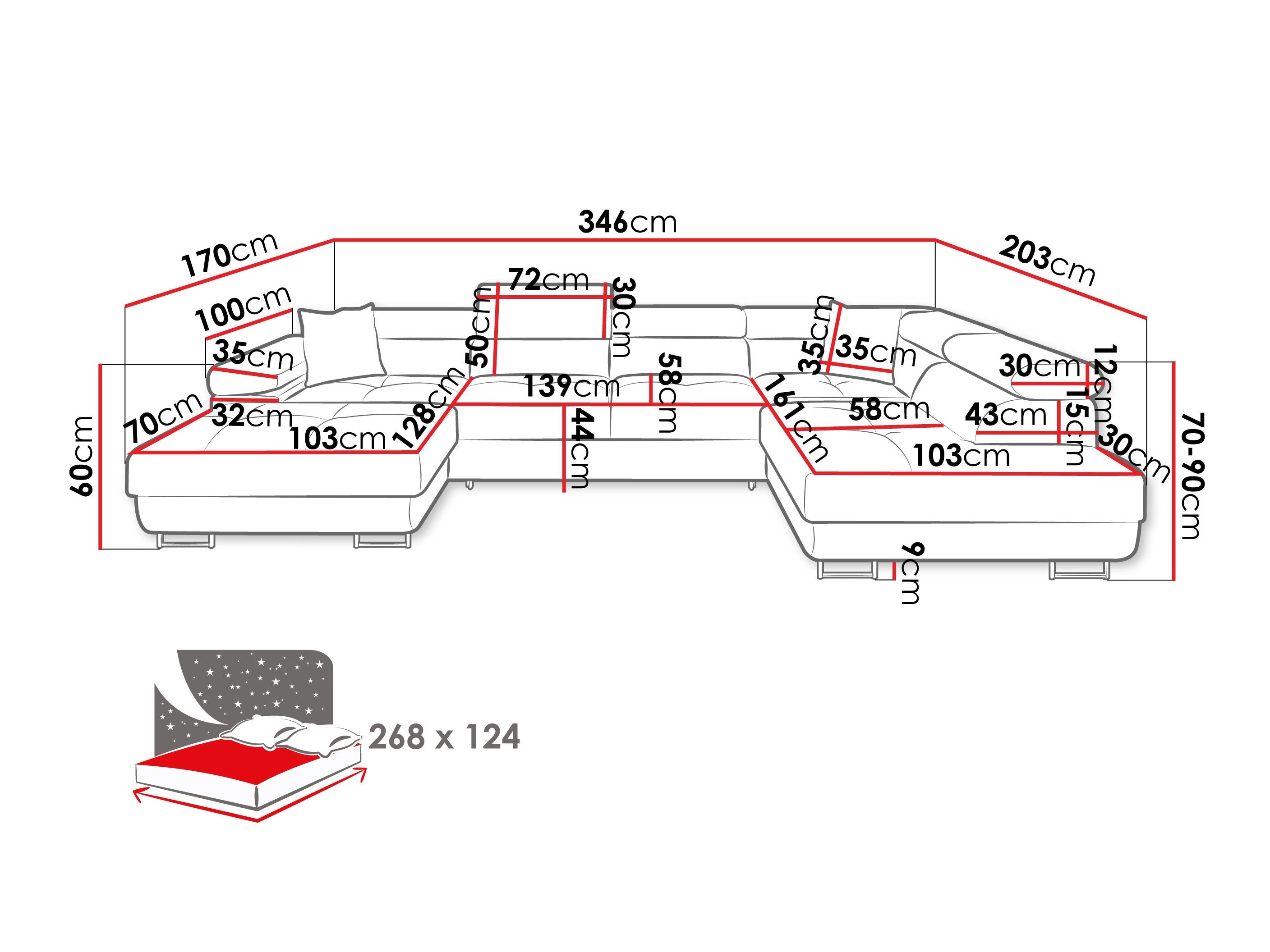 Corner sofa Comfivo Vinetum III (Manila 02)