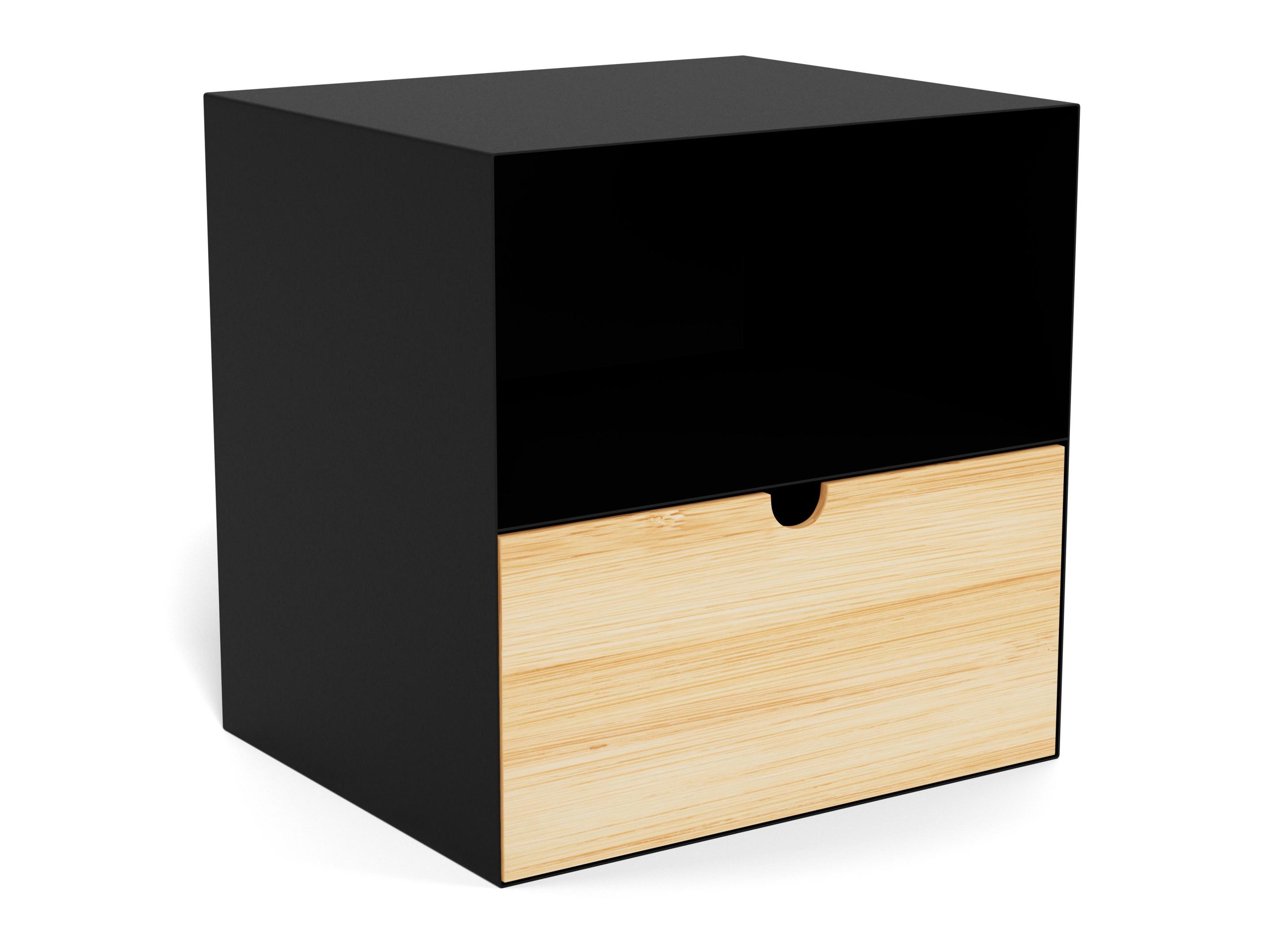 Bedside table Norsica 375 (Black + Light wood)
