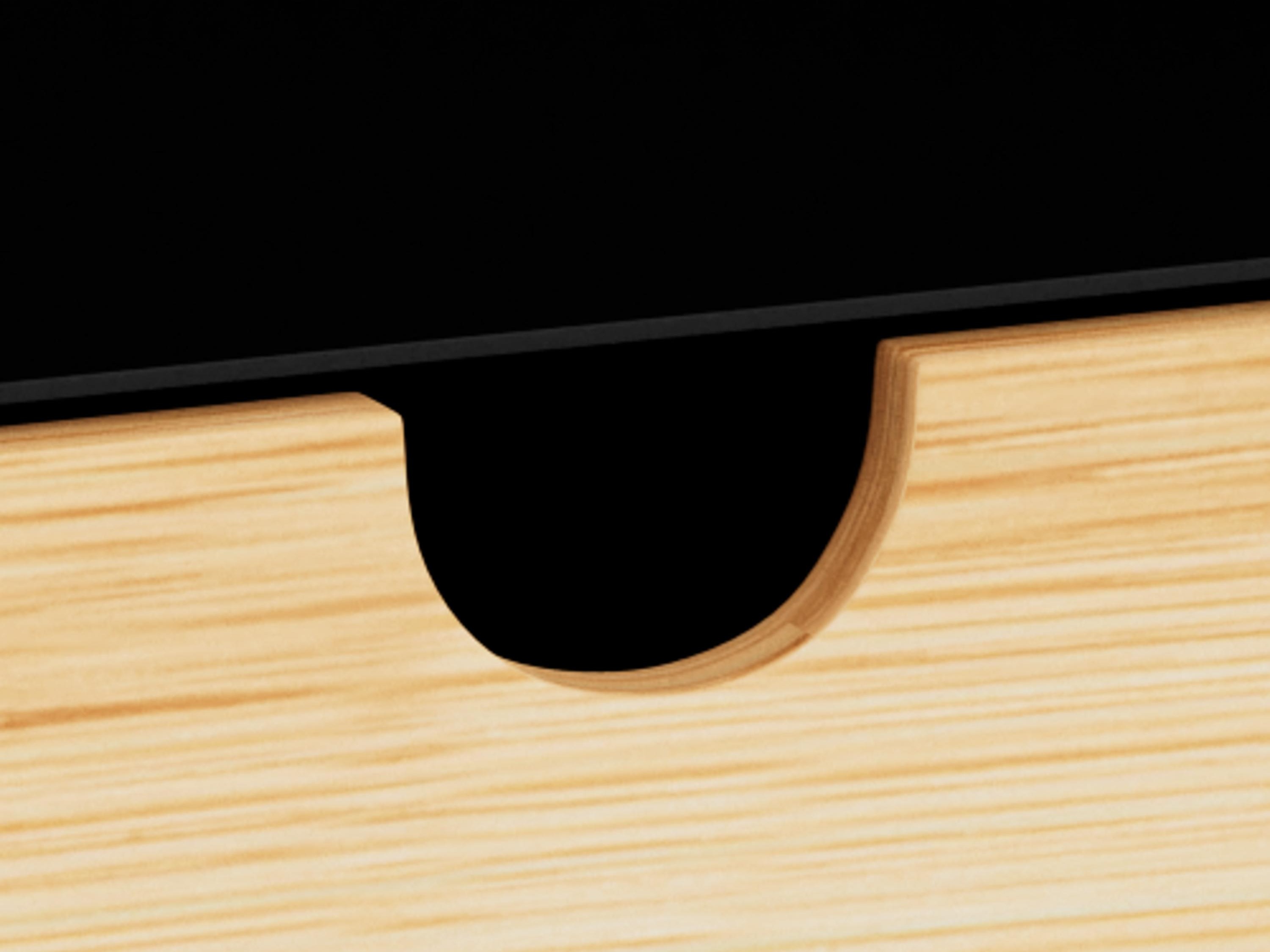 Bedside table Norsica 375 (Black + Light wood)