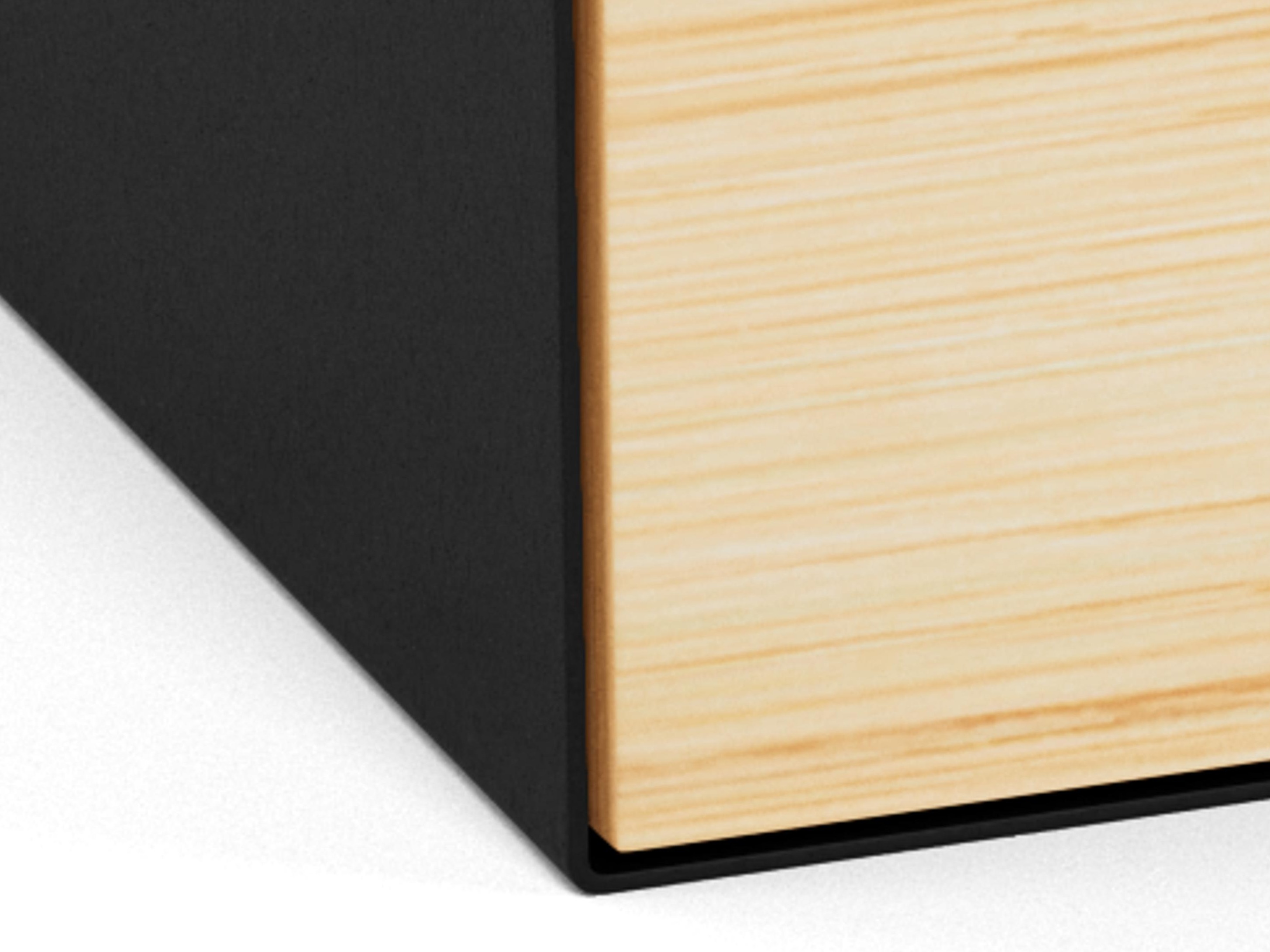 Bedside table Norsica 375 (Black + Light wood)