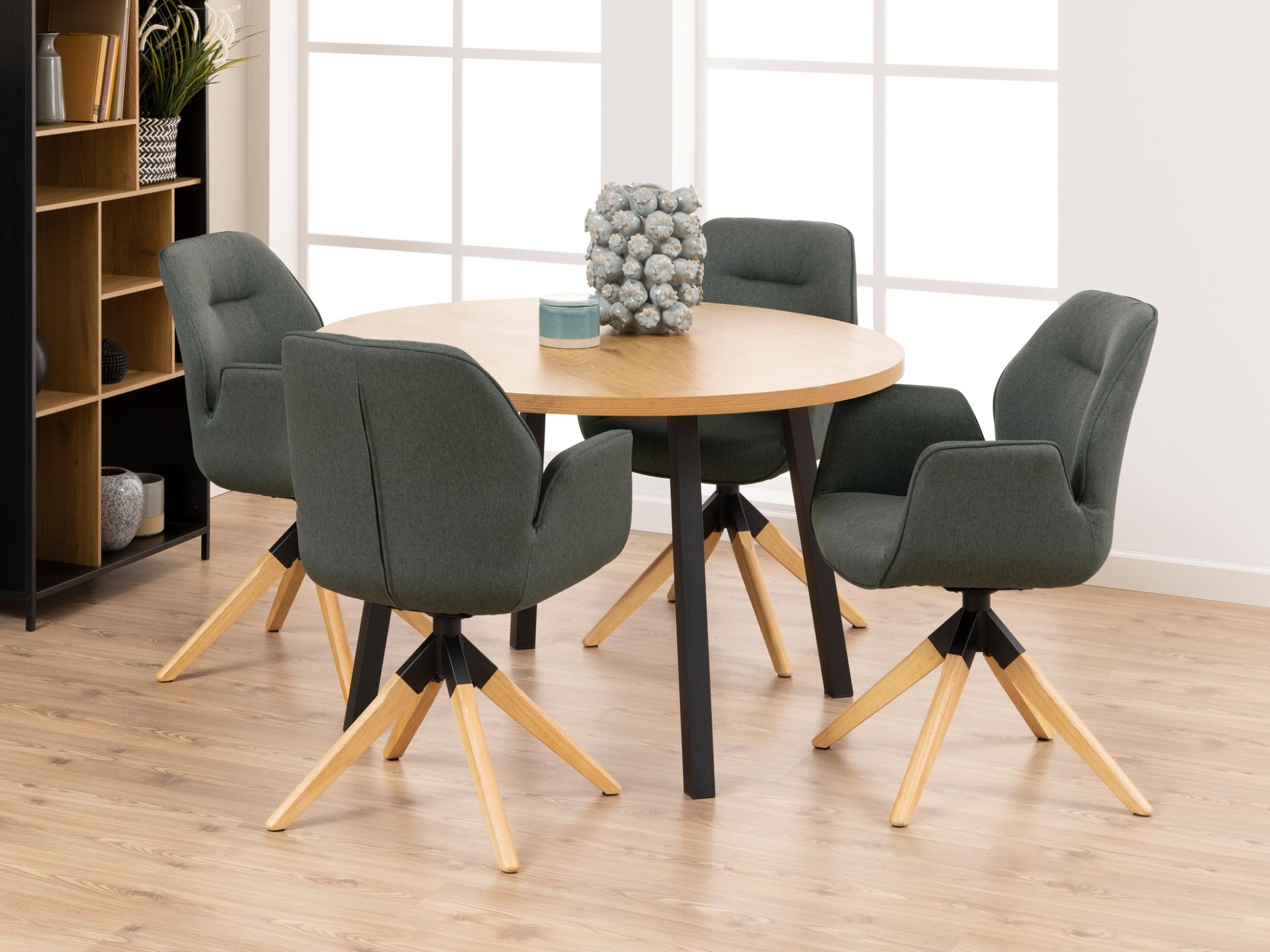 Chair Norsica 391 (Dark grey + Light wood)