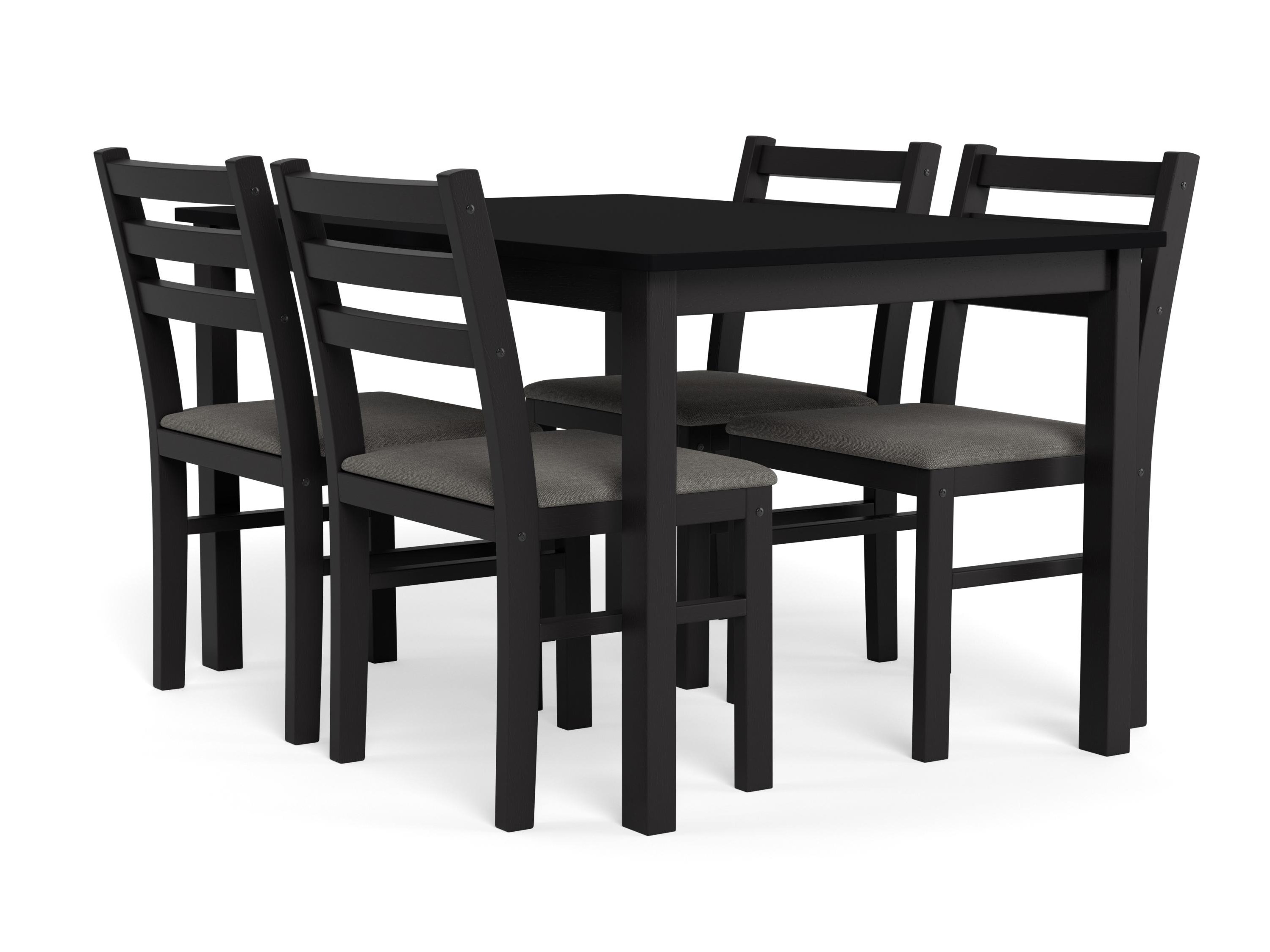 Dining set Norsica 857 (Black + Light grey)