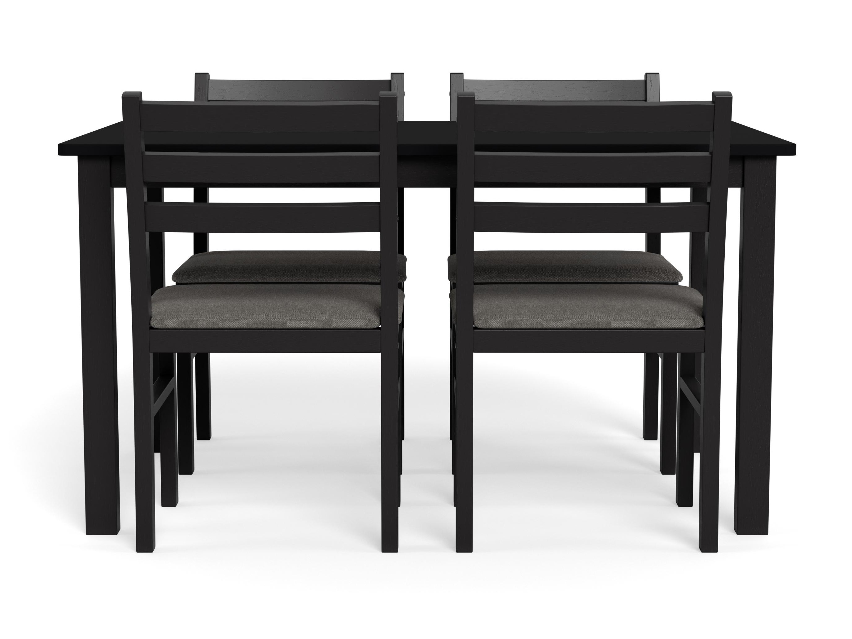 Dining set Norsica 857 (Black + Light grey)