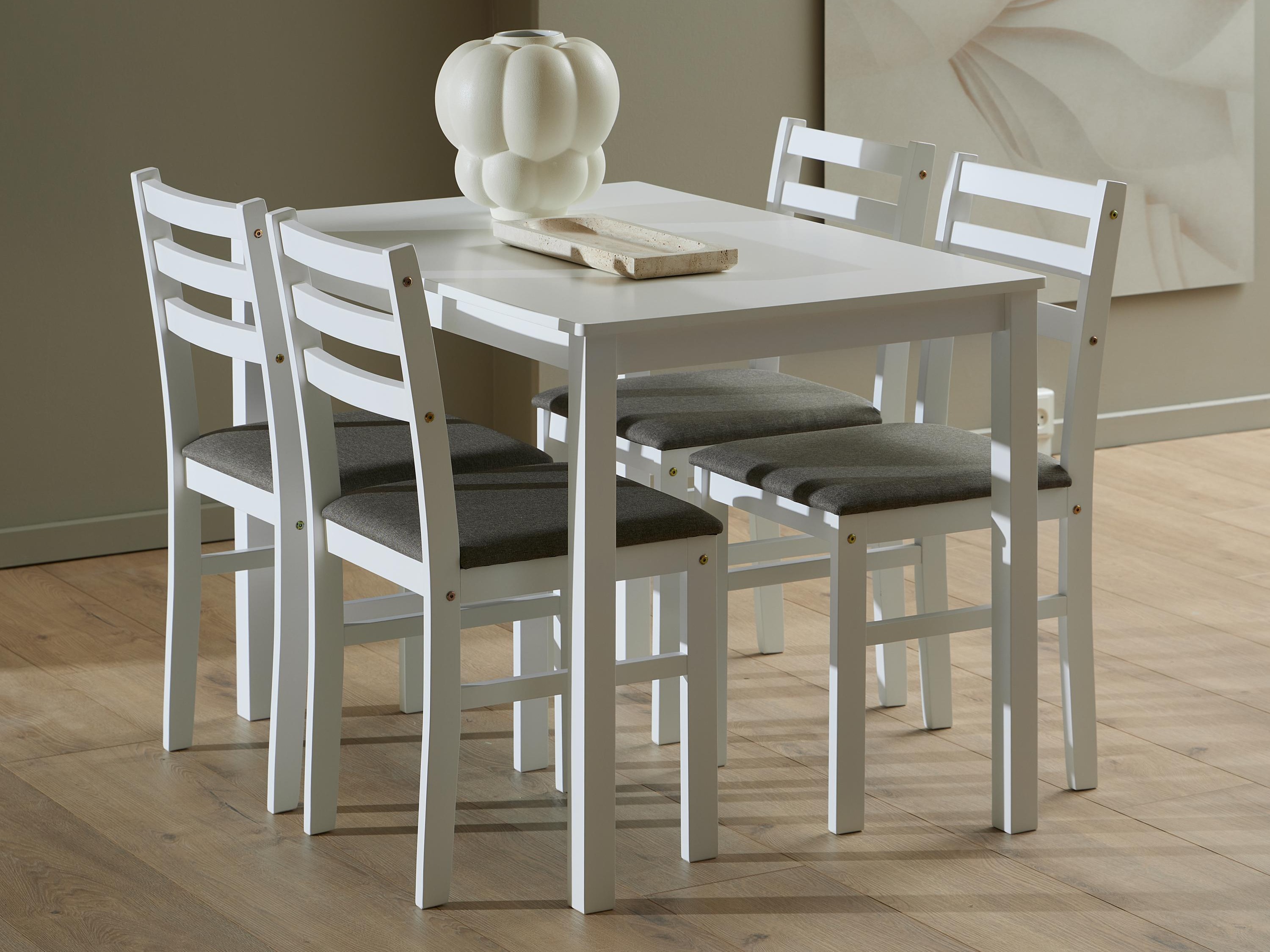 Dining set Norsica 857 (White + Light grey)