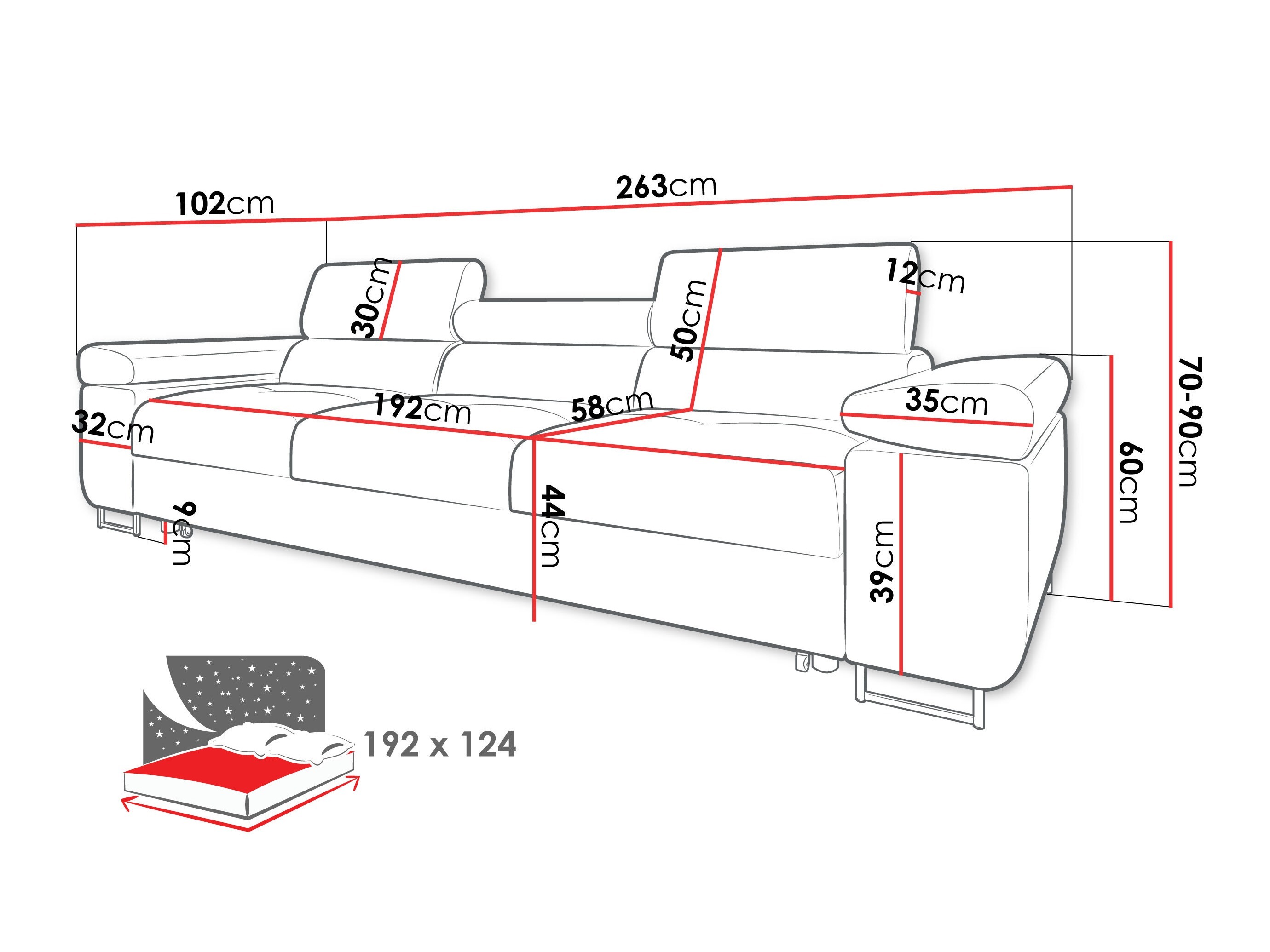 Sofa bed Comfivo Vinetum (Poso 14)