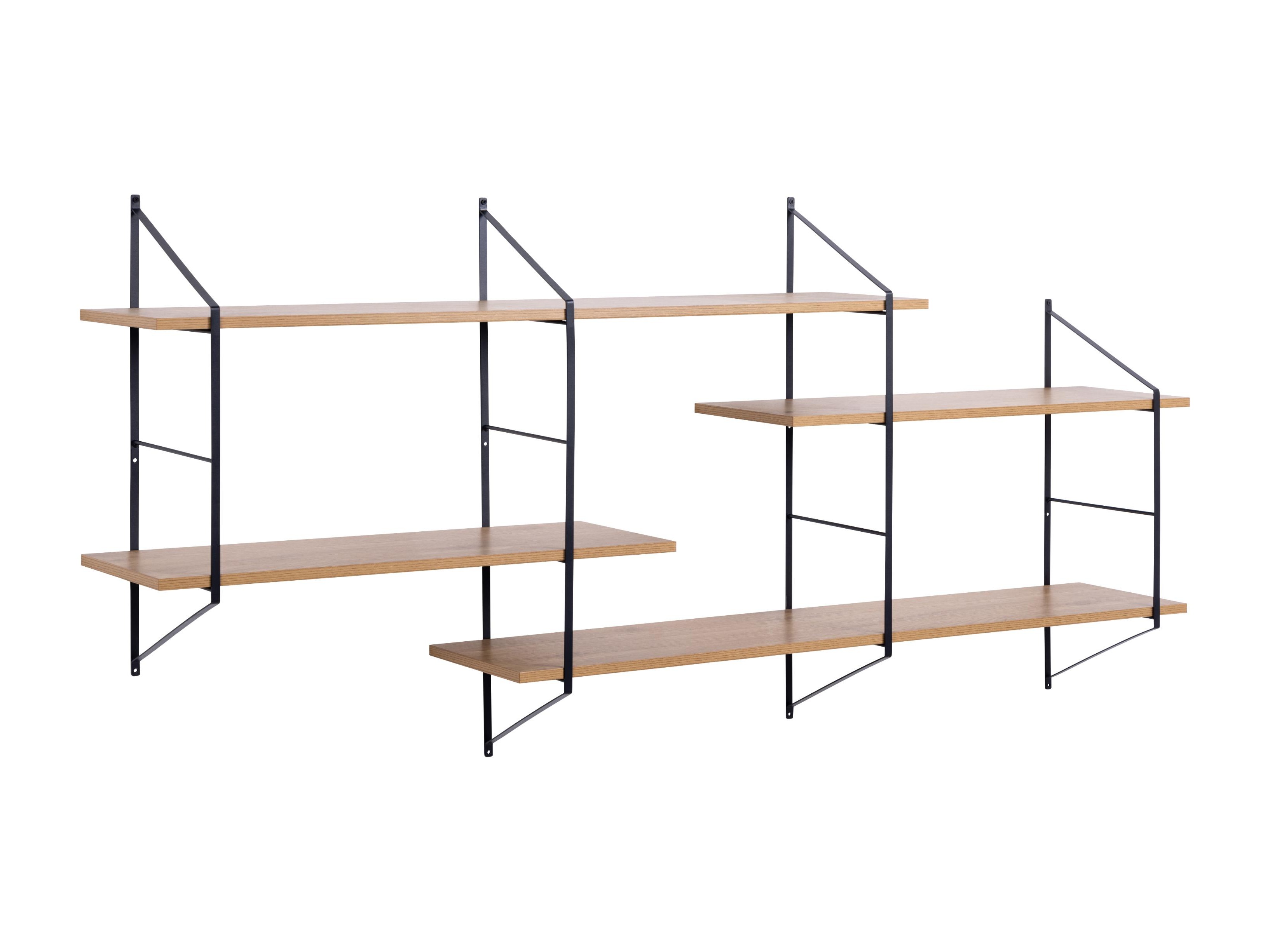 Wall shelf Norsica 447 (Light brown + Black)