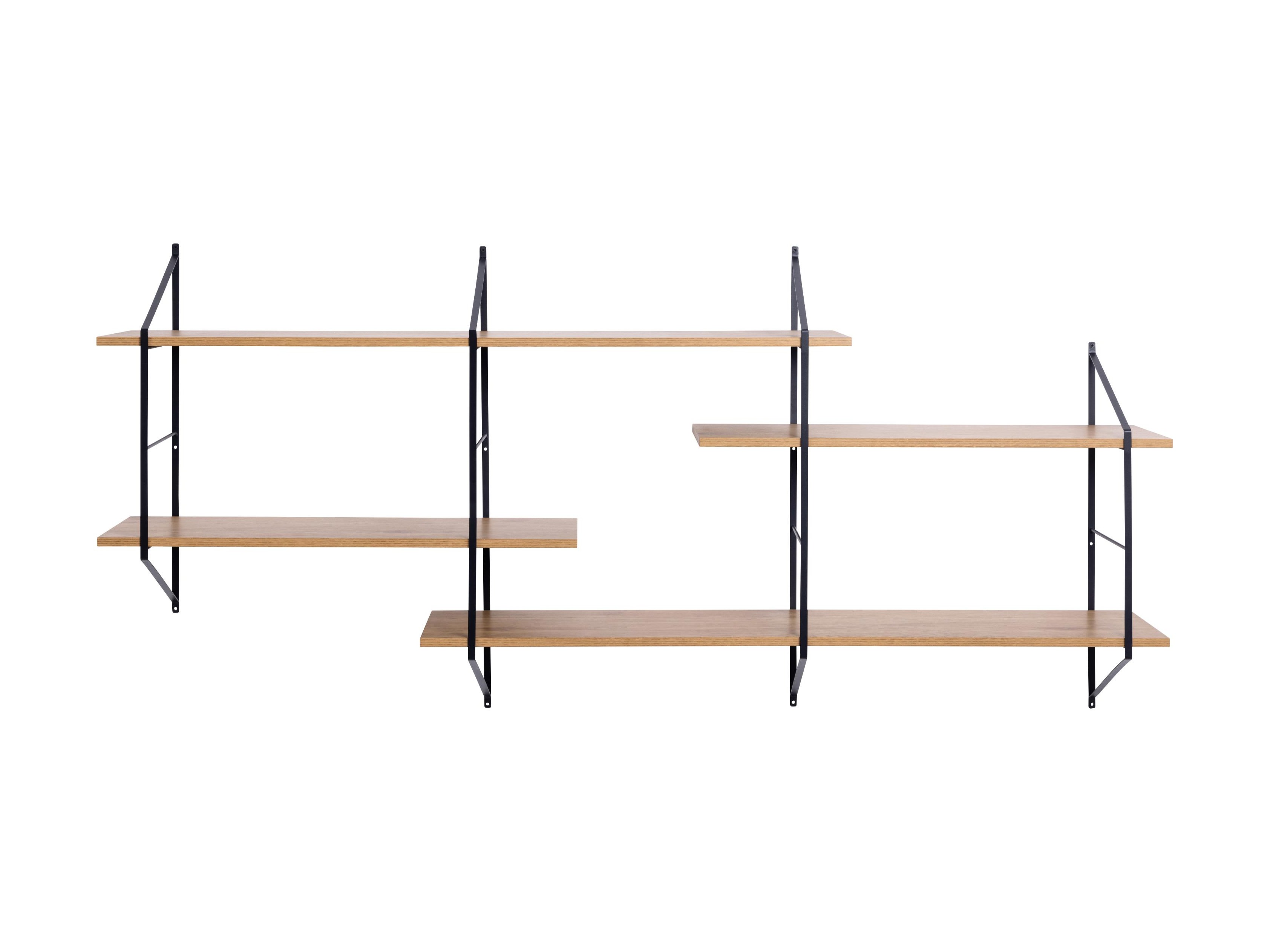 Wall shelf Norsica 447 (Light brown + Black)
