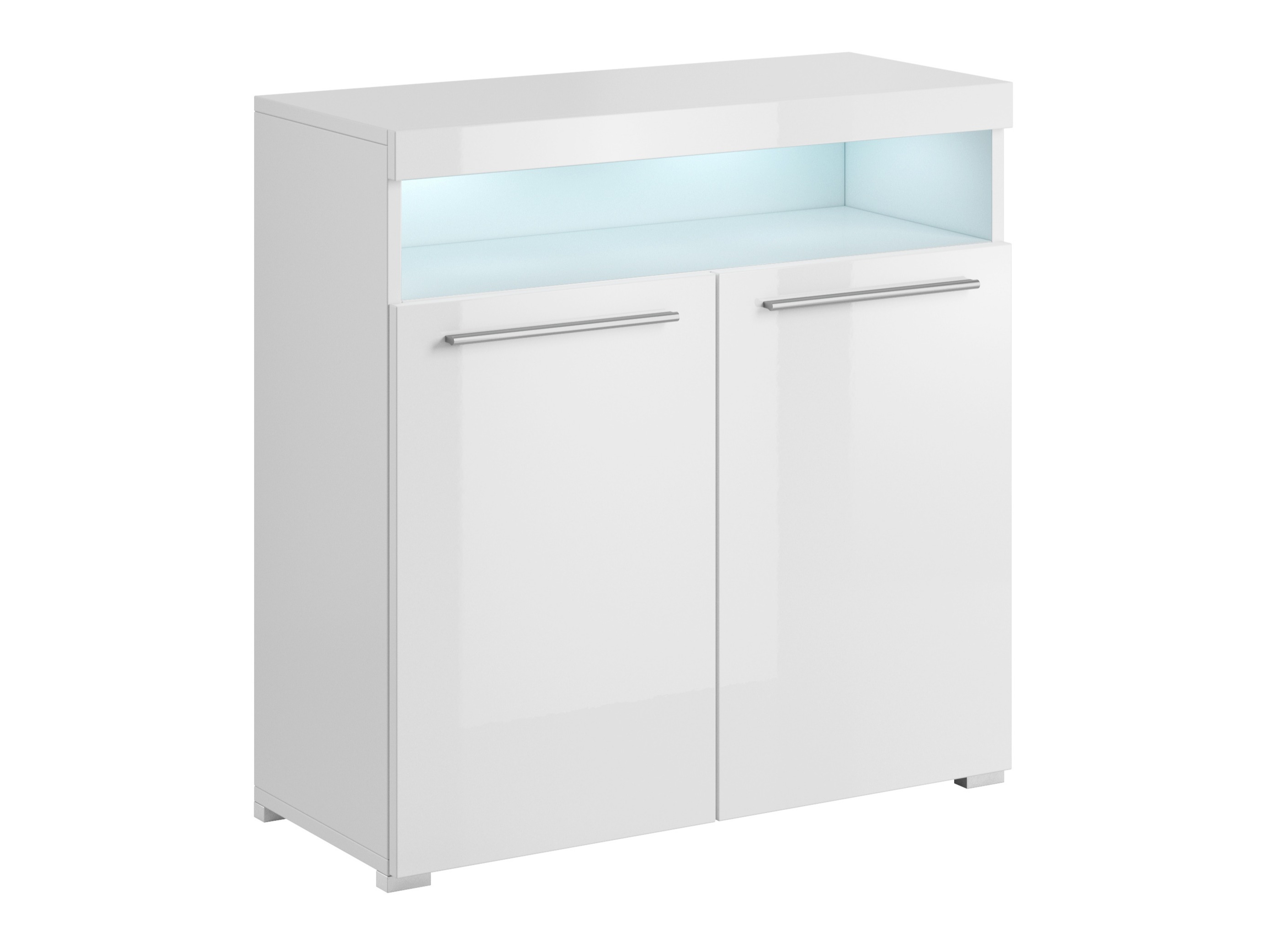 Sideboard Torvire 114 (White + Glossy white)