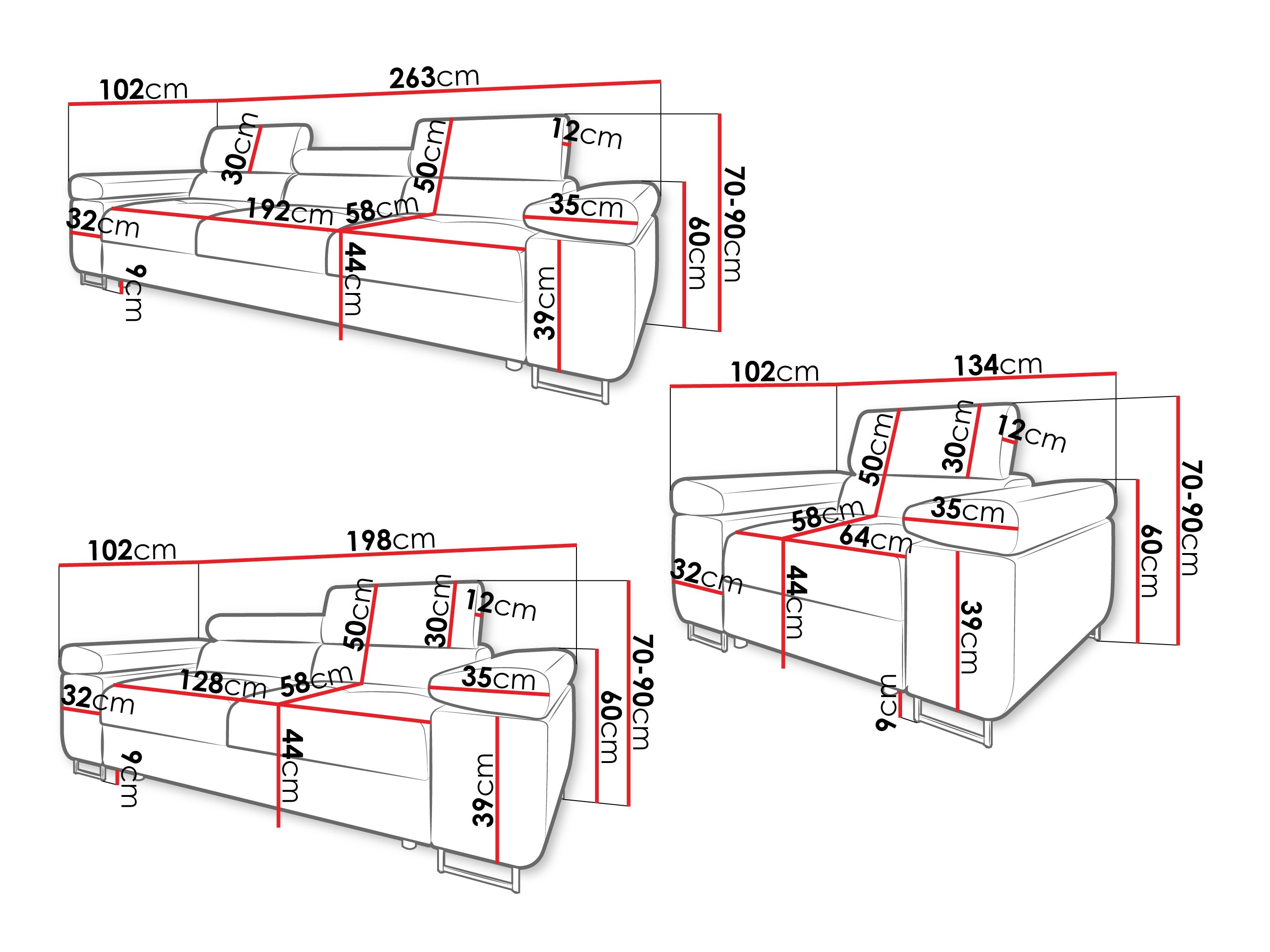 Upholstered furniture set Comfivo Vinetum (Margo 227.09)