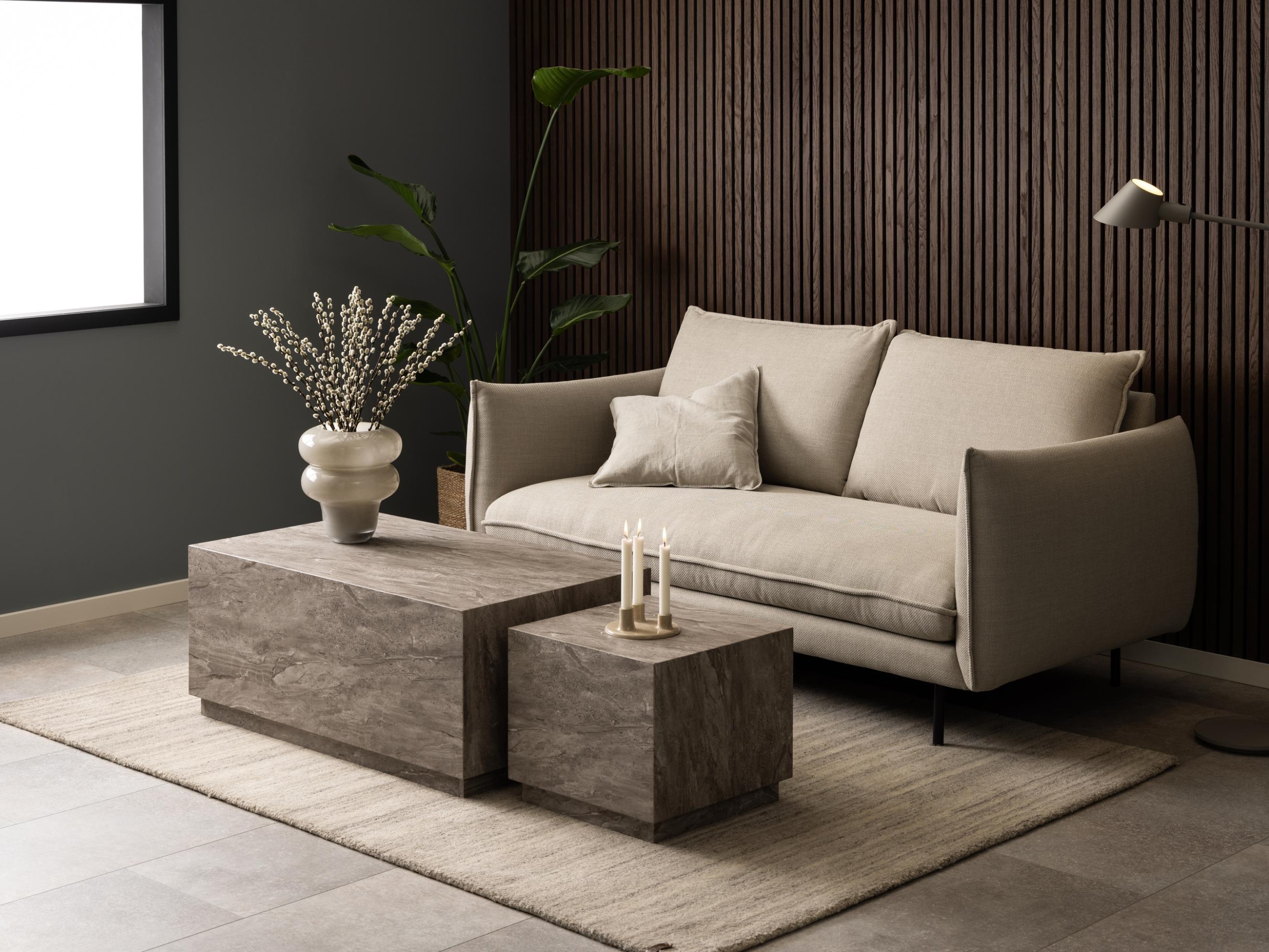 Coffee table set Norsica 894 (Grey marble)
