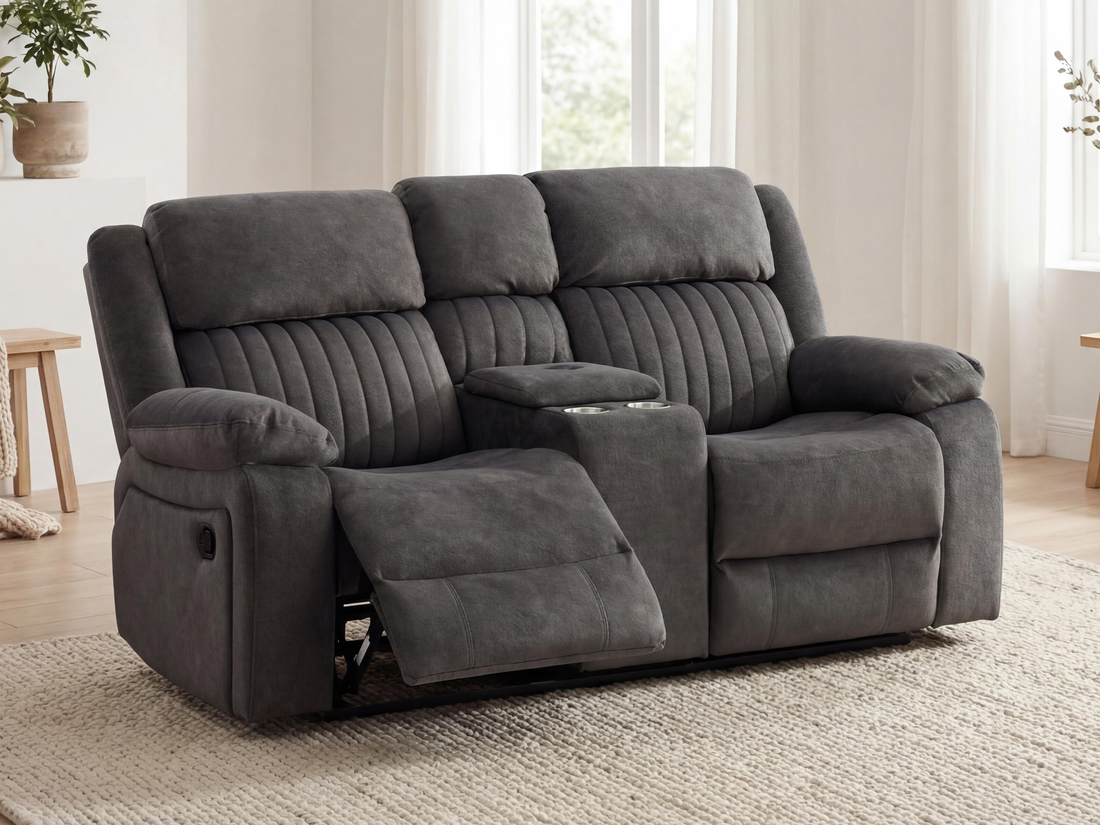 Recliner sofa Lufero 102 (Dark grey)