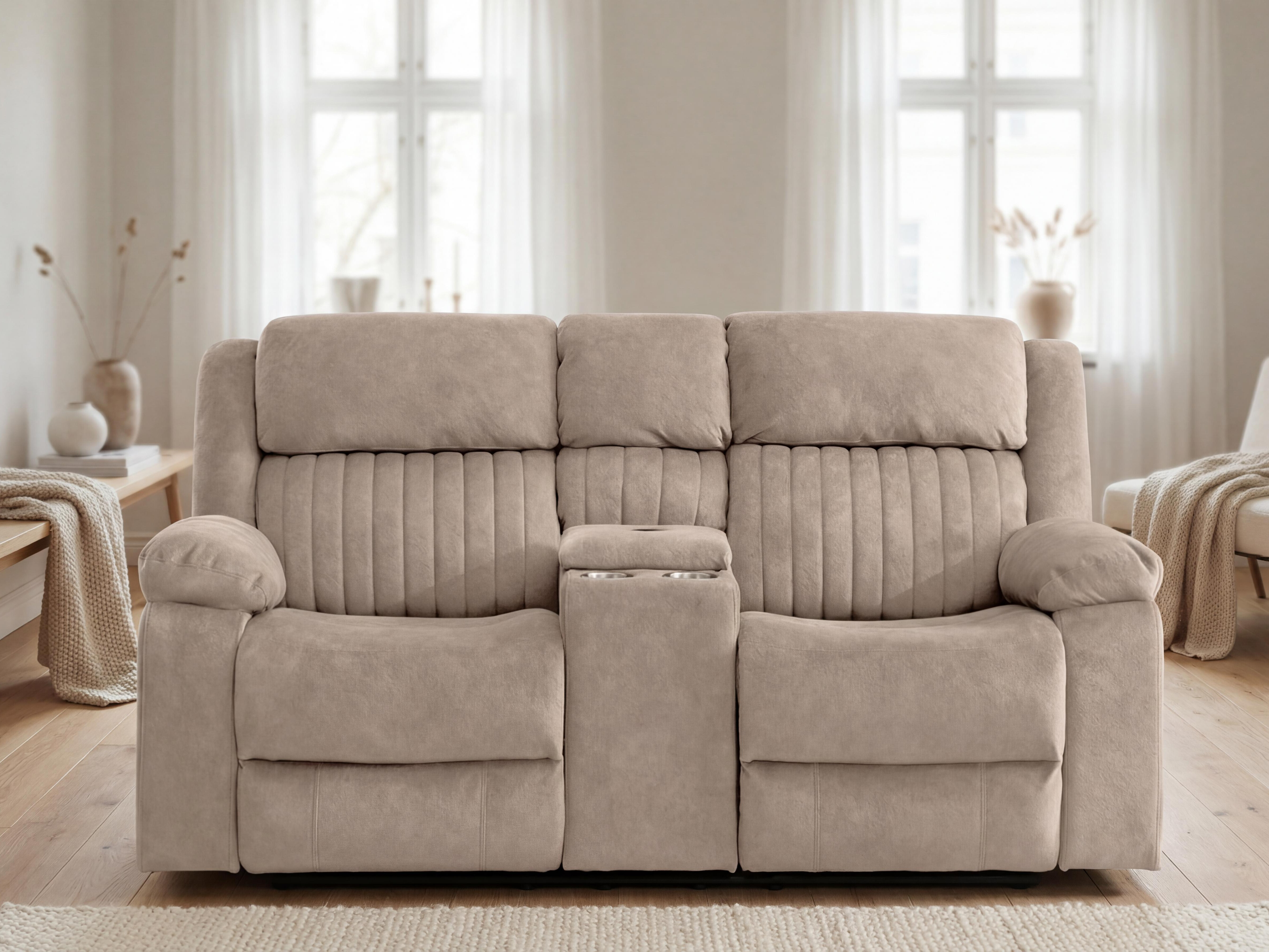 Recliner sofa Lufero 102 (Taupe)