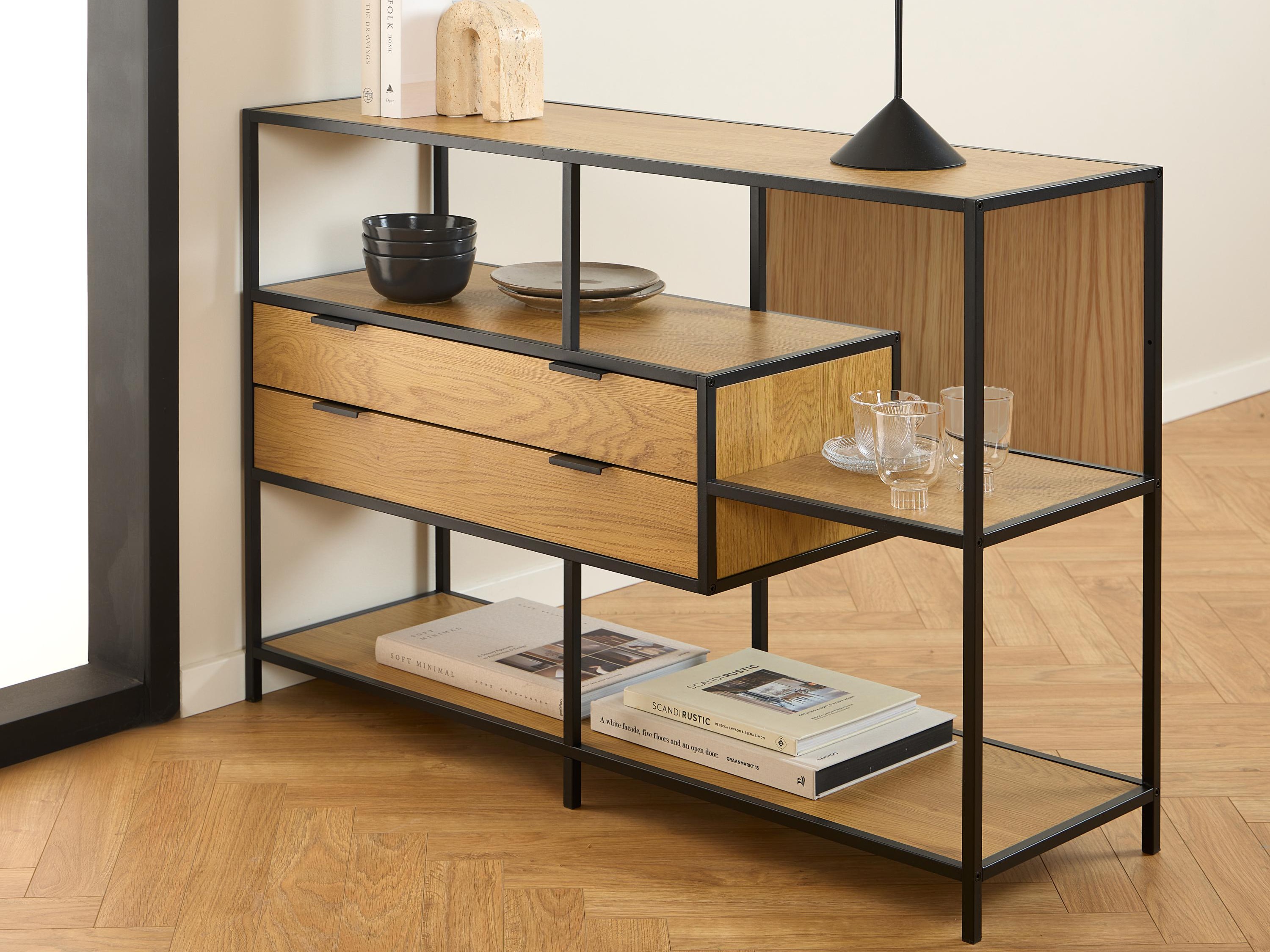 Bookcase Norsica Sevferi 183 (Black + Wild oak)