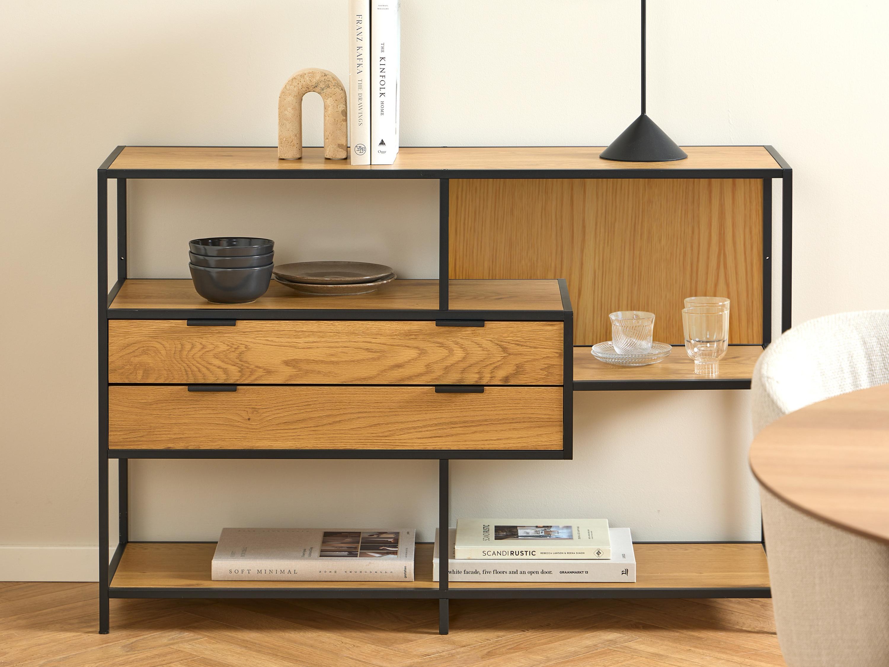 Bookcase Norsica Sevferi 183 (Black + Wild oak)