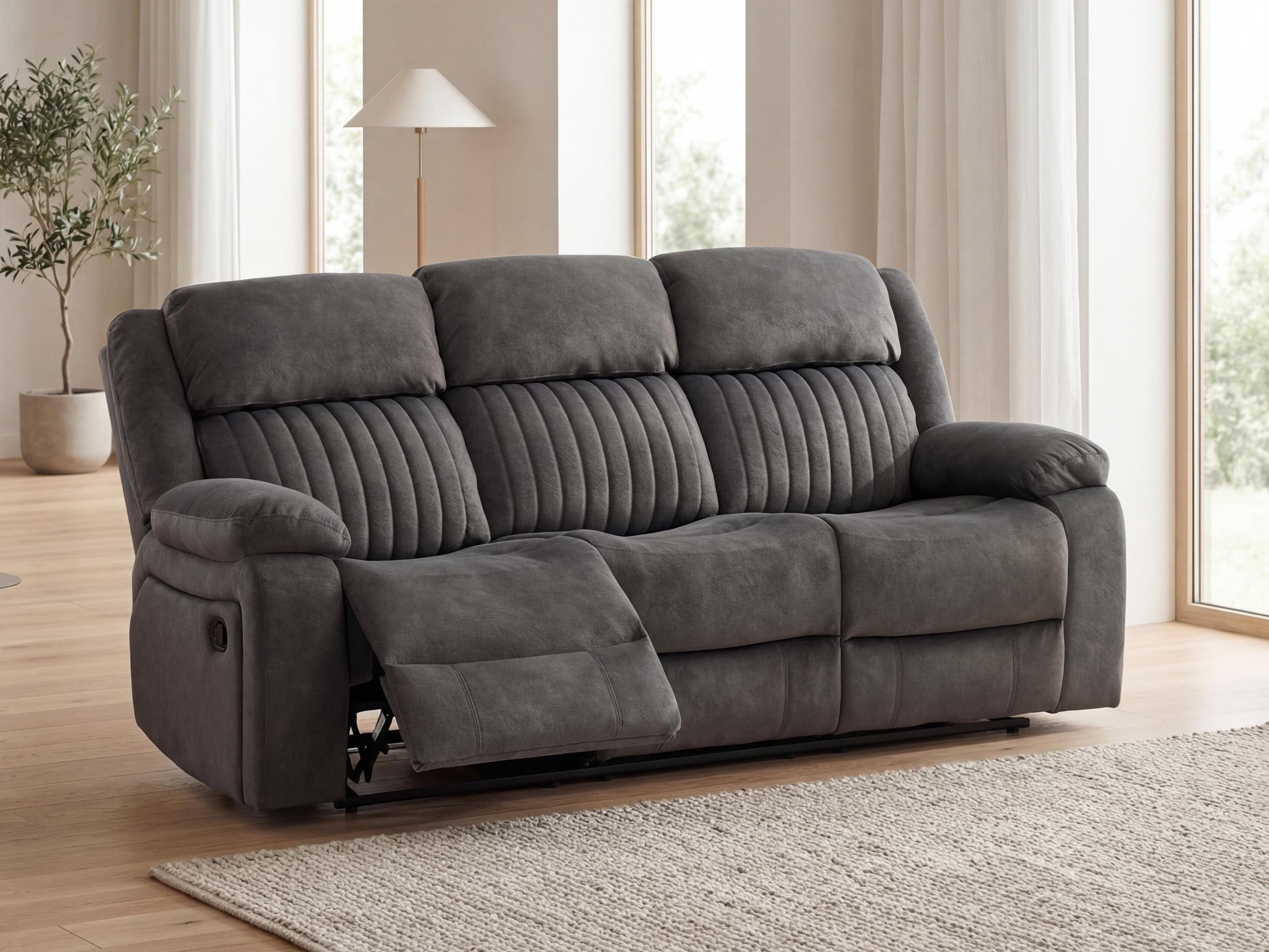 Recliner sofa Lufero 103 (Dark grey)