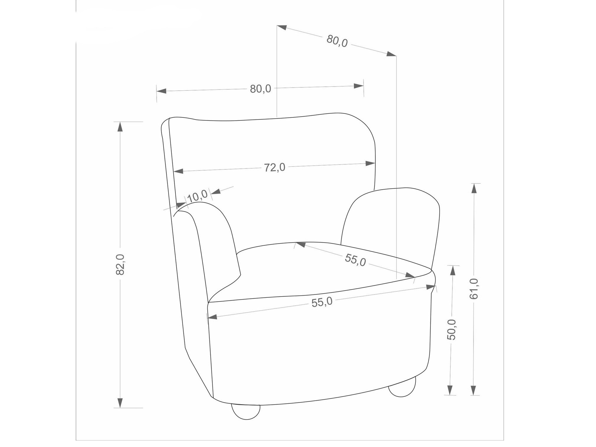 Armchair Houston 2097 (Light brown)