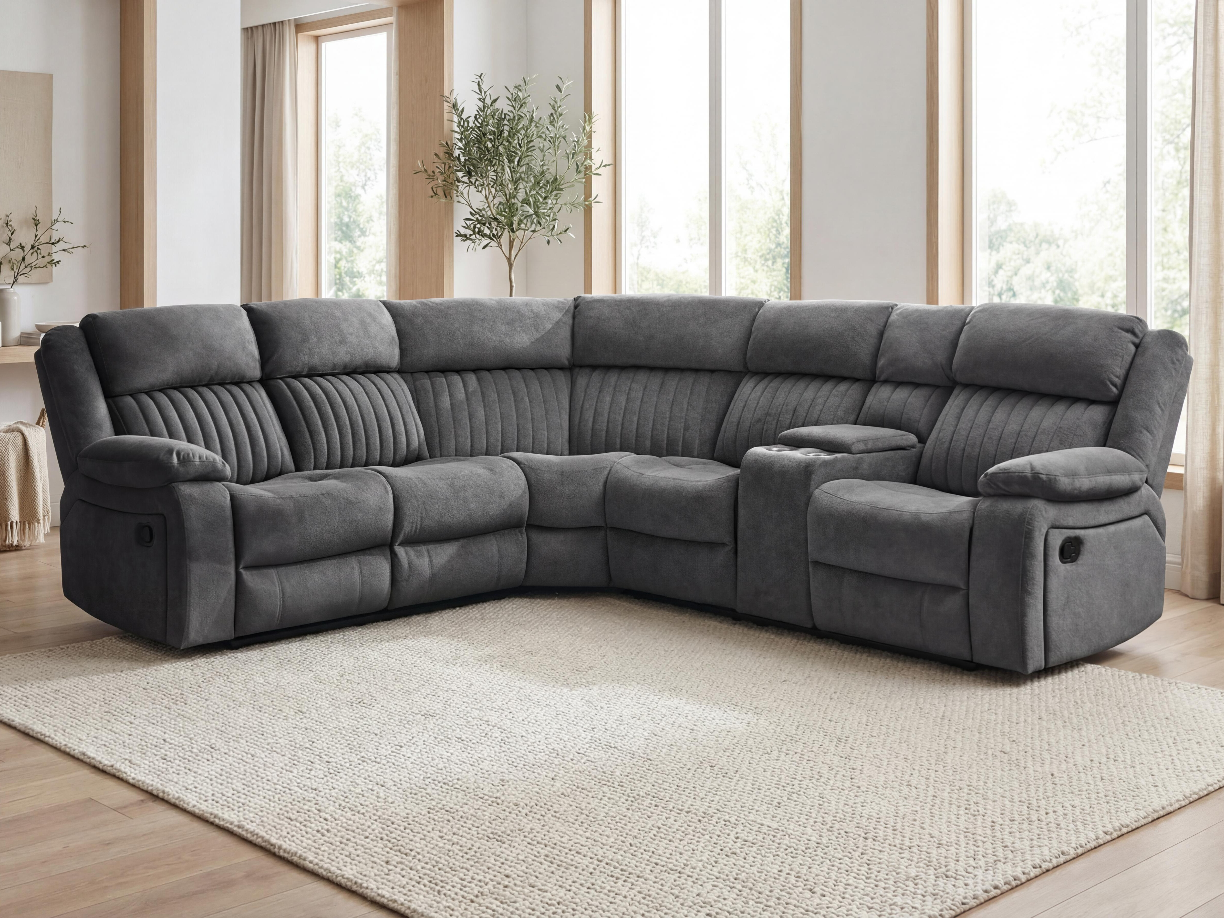 Corner recliner sofa Lufero 104 (Grey)