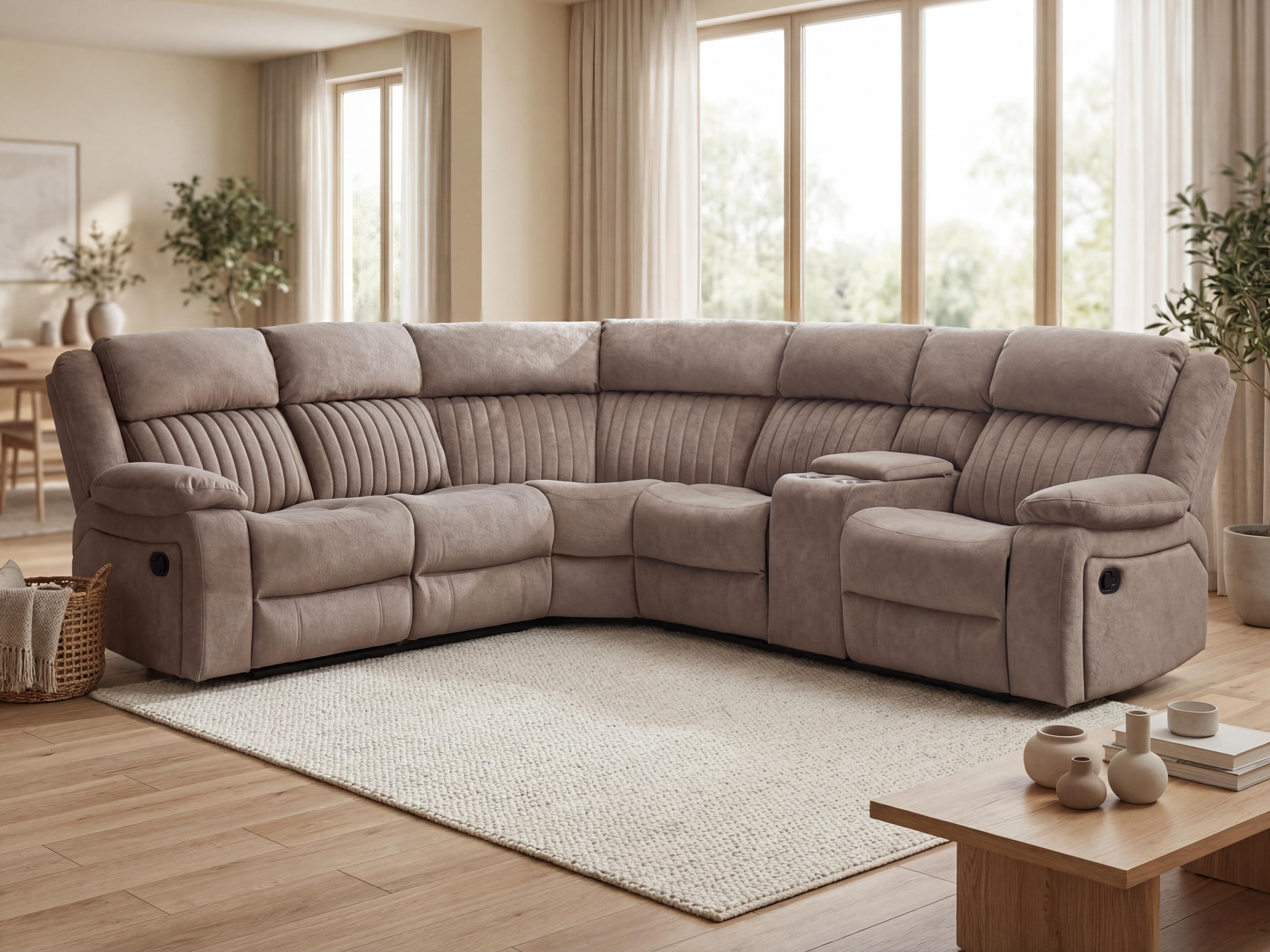 Corner recliner sofa Lufero 104 (Taupe)