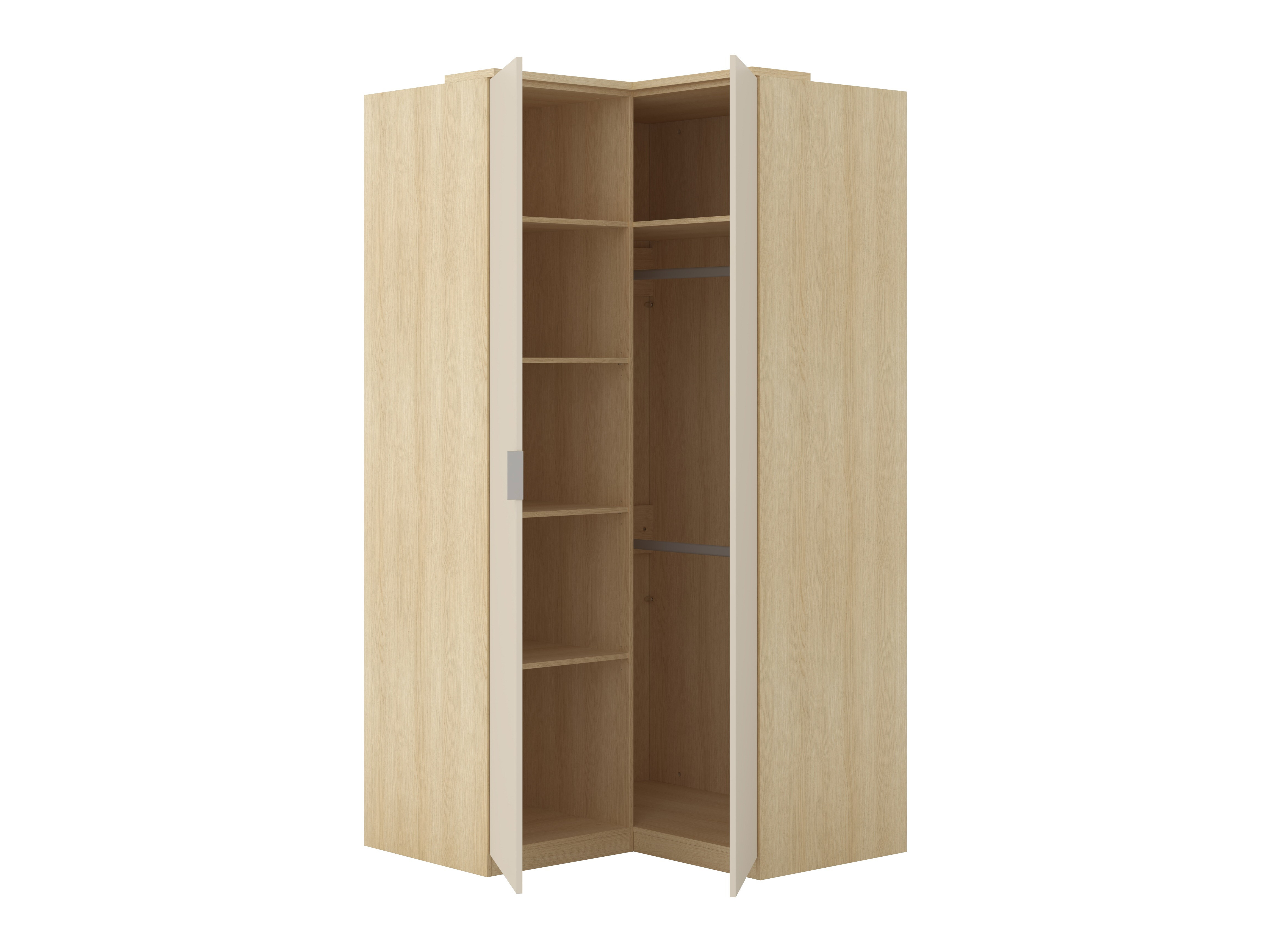 Corner wardrobe Nolcala 107 (Oak + Beige)