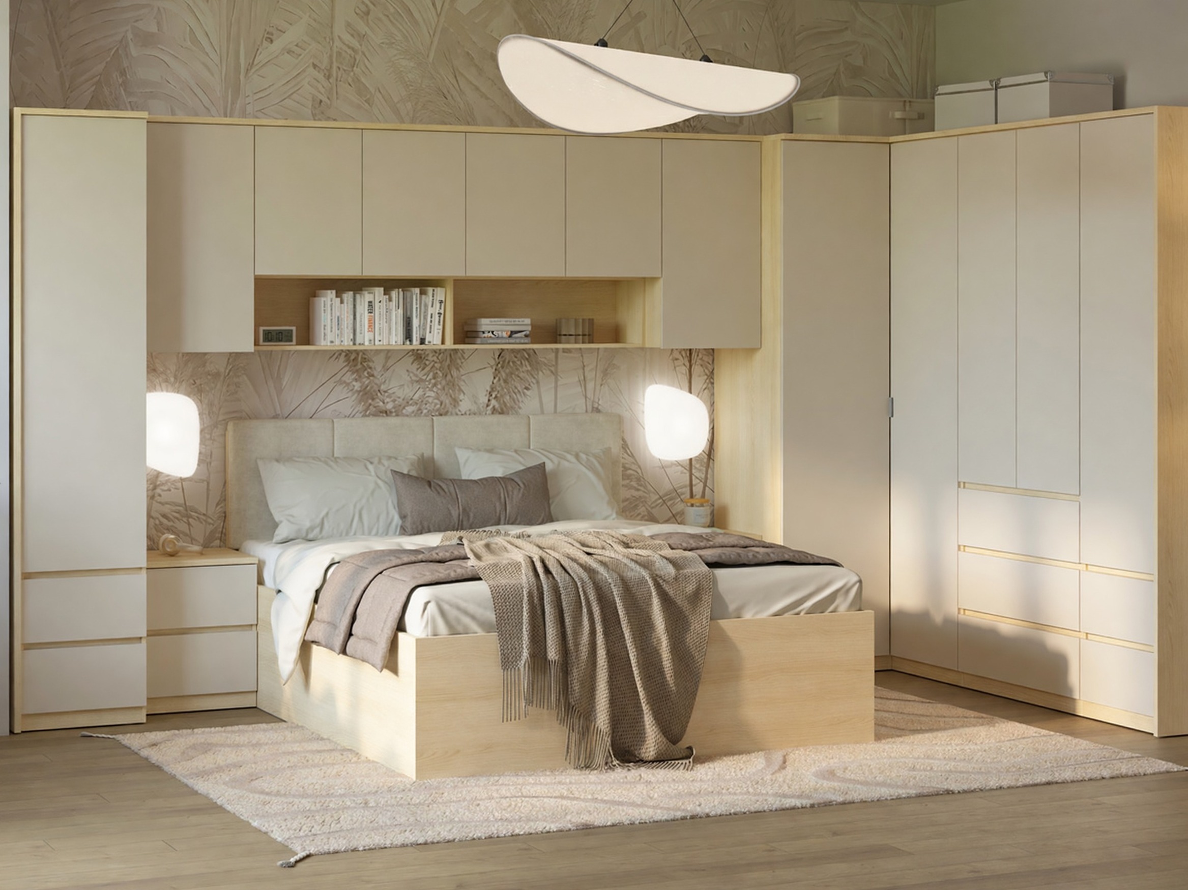 Wall cabinet Nolcala 105 (Oak + Beige)