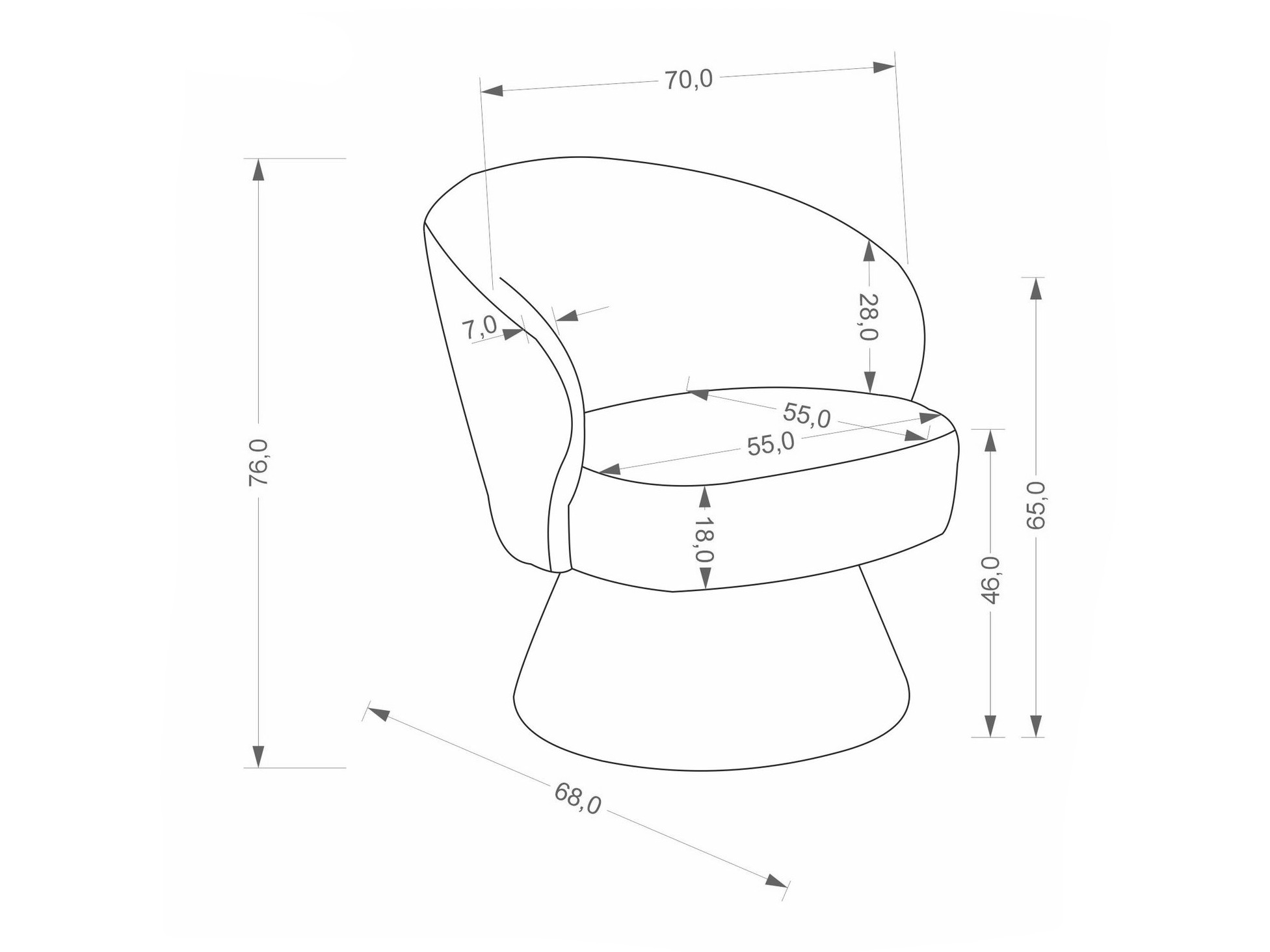Armchair Houston 2102 (Grey)