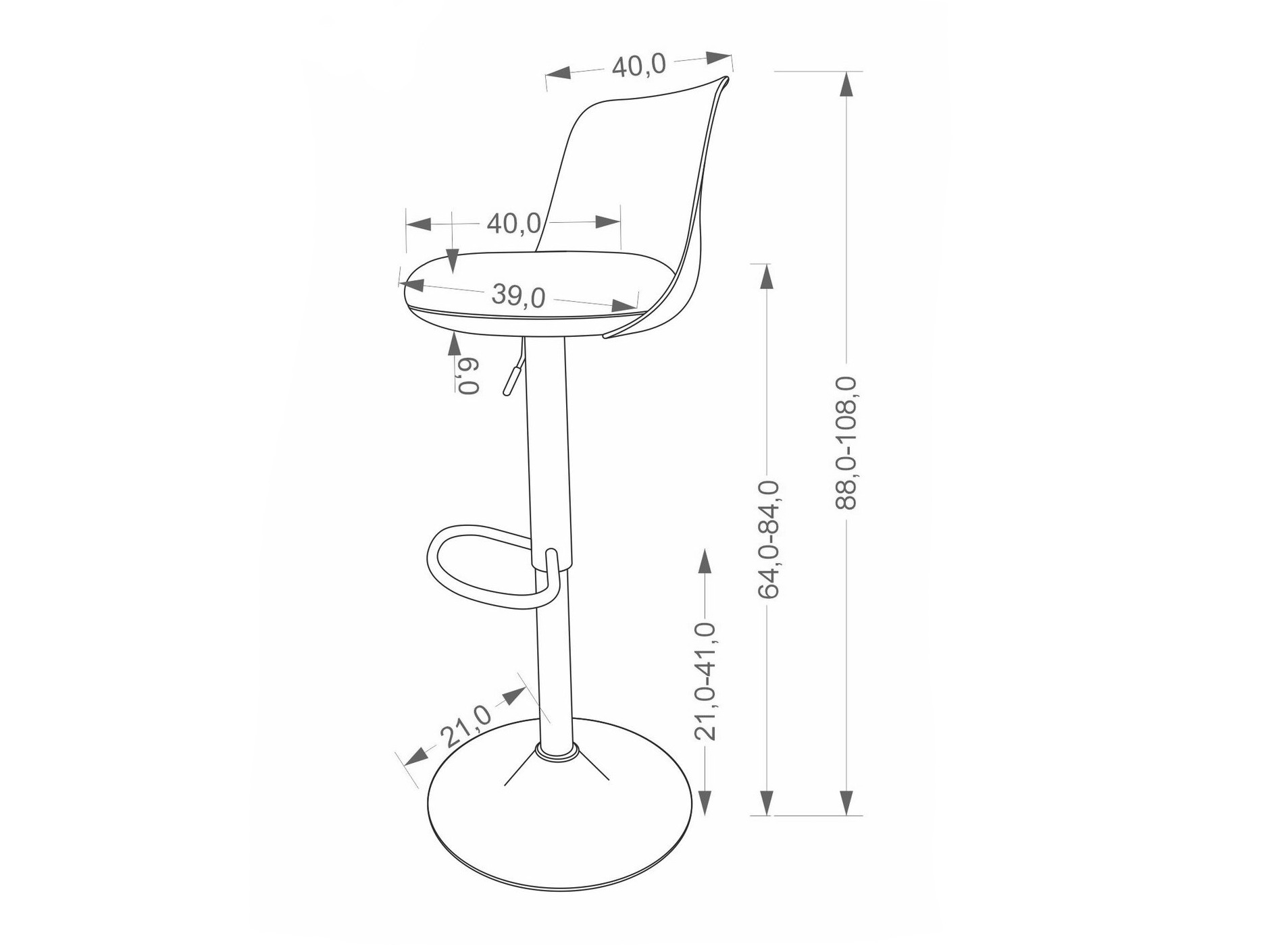 Bar stool Houston 2104 (Grey + Light brown)