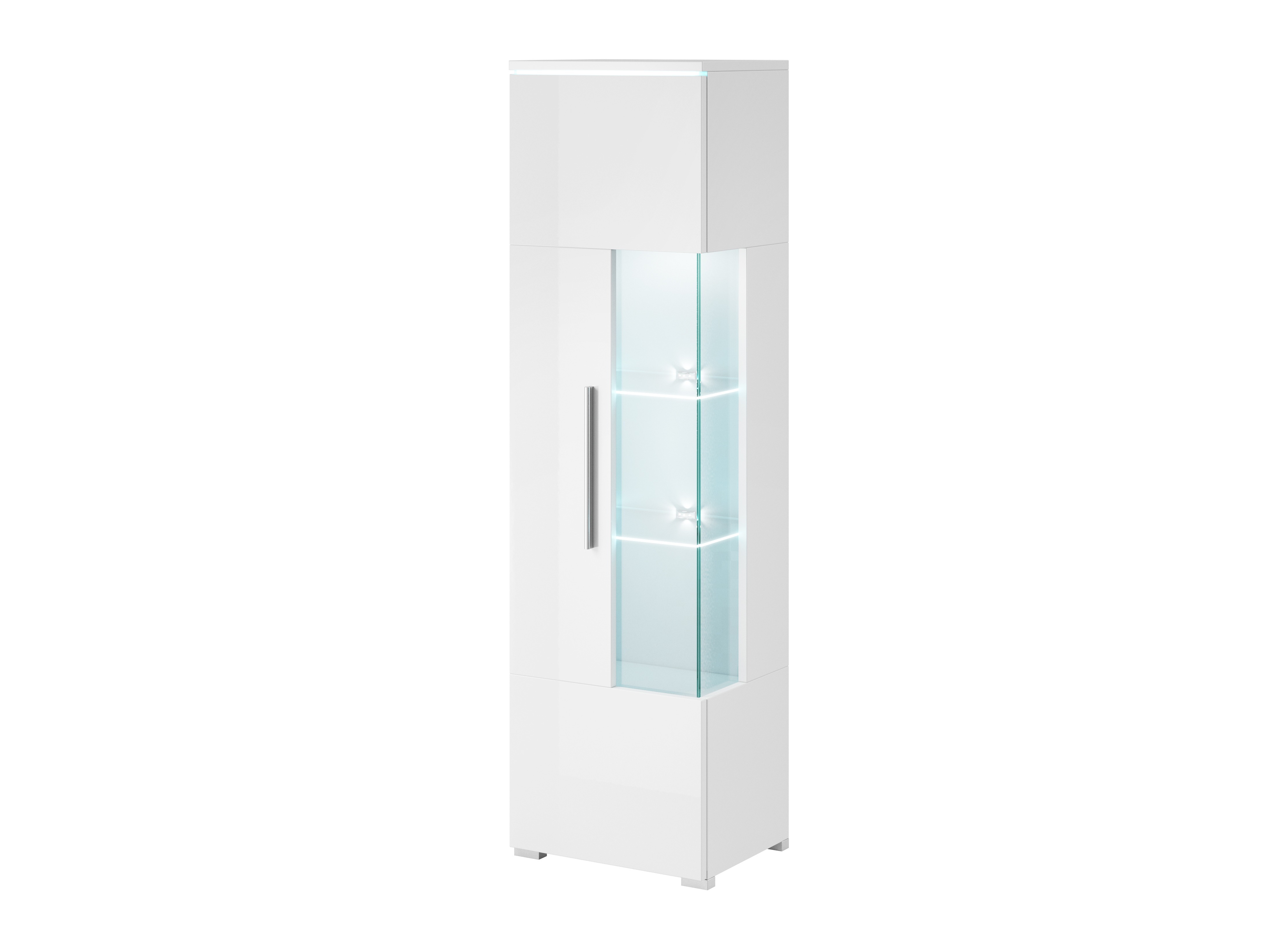 Bookcase Torvire 106 (White + Glossy white)