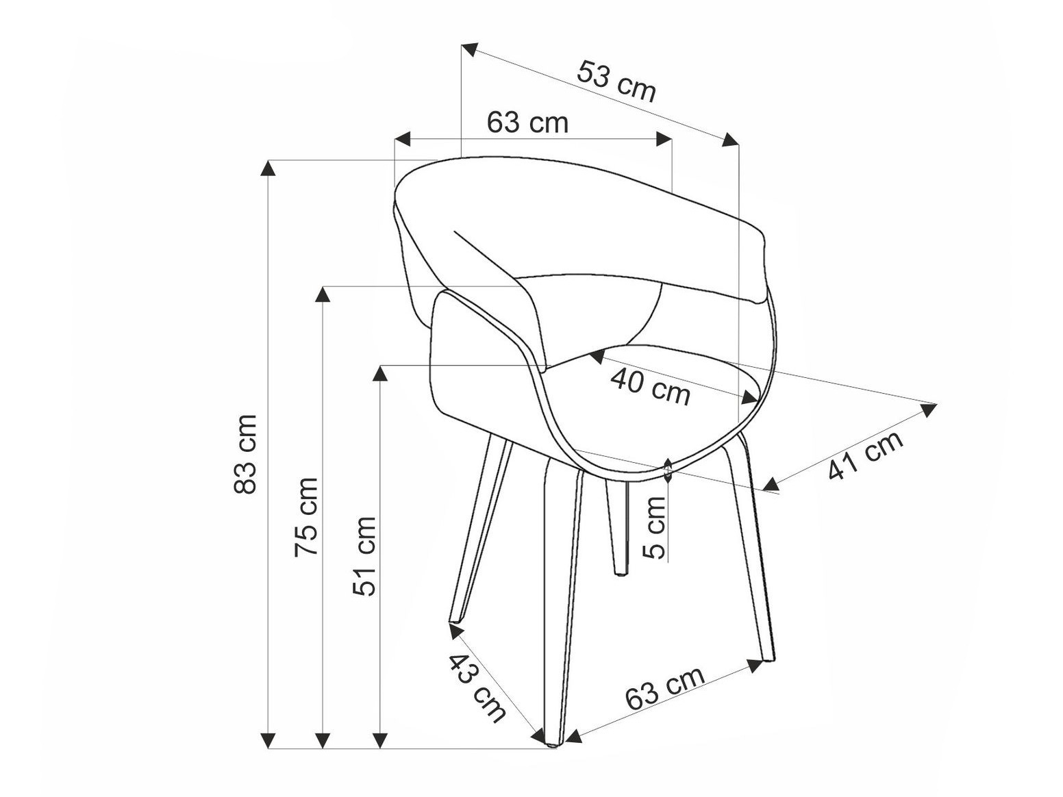 Chair Houston 1597 (Beige + Walnut)