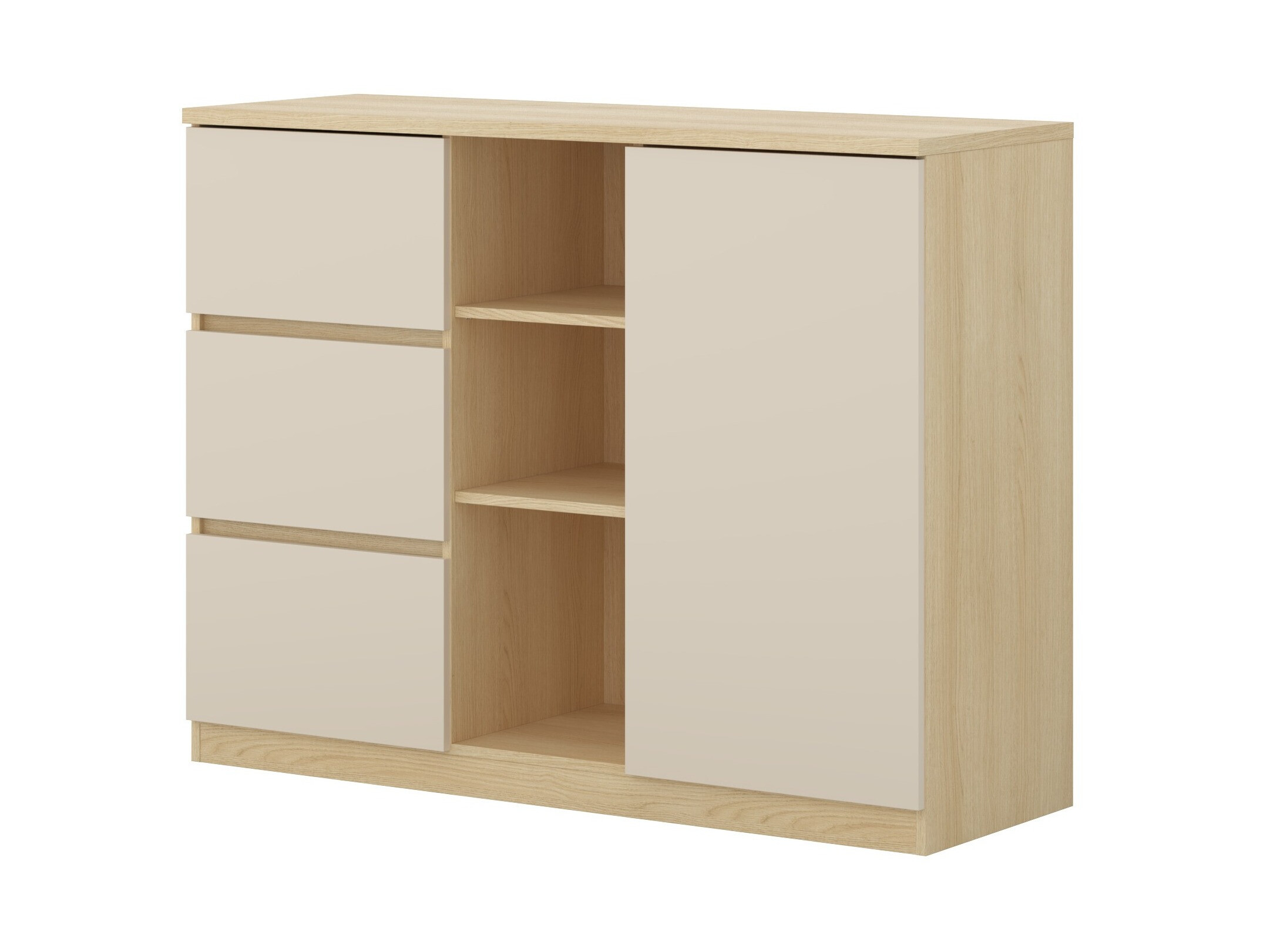 Chest of drawers Nolcala 109 (Oak + Beige)