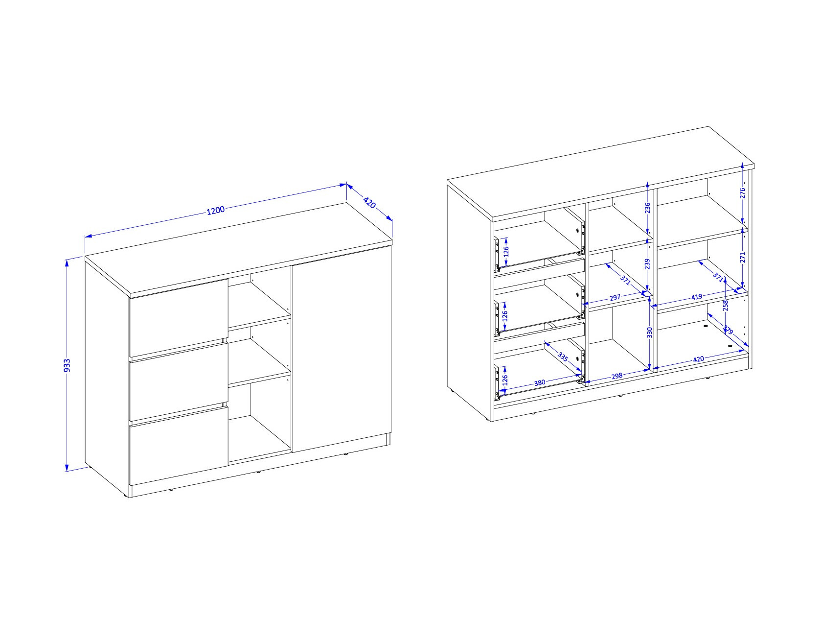 Chest of drawers Nolcala 109 (Oak + Beige)