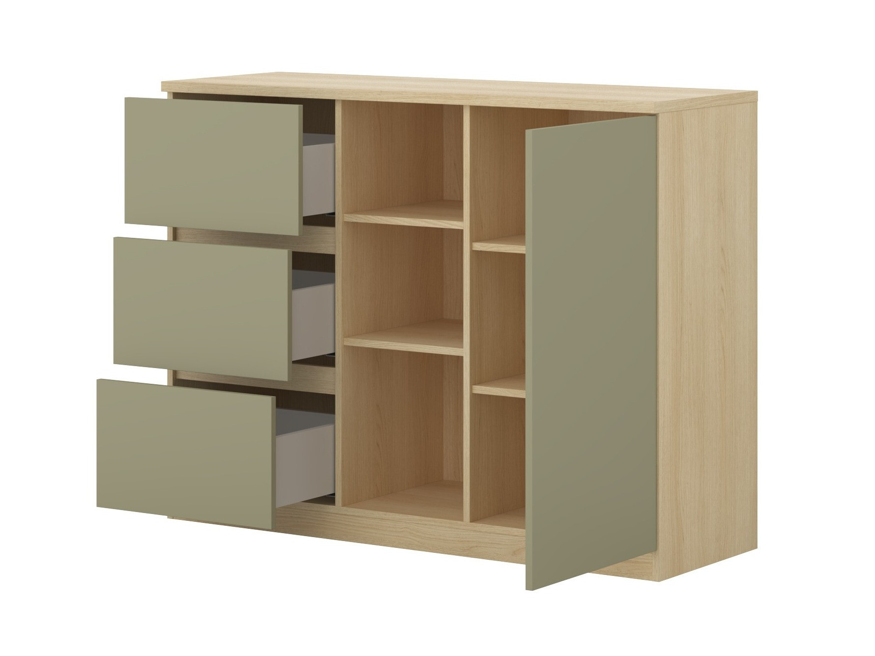 Chest of drawers Nolcala 109 (Oak + Eucalyptus)