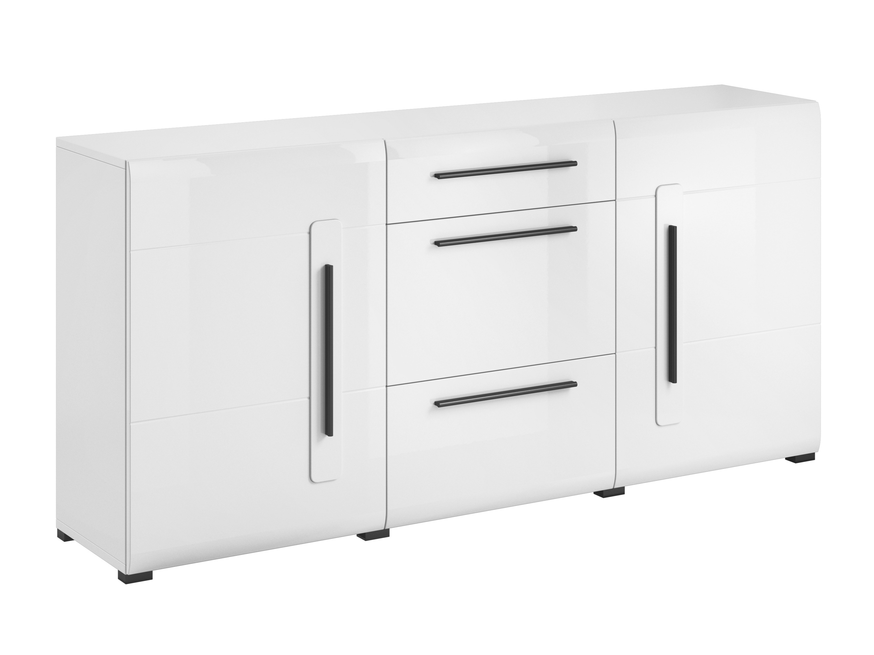 Chest of drawers Ophsalu 108 (White + Glossy white)