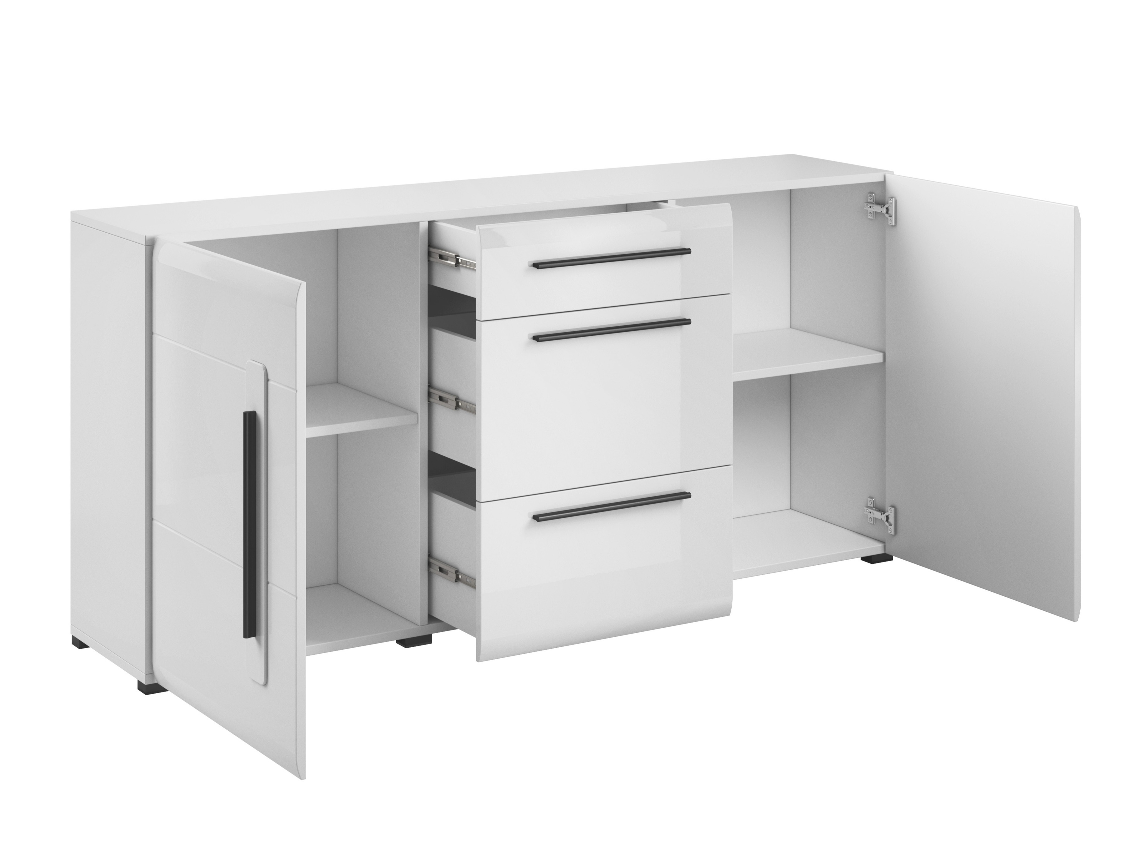 Chest of drawers Ophsalu 108 (White + Glossy white)