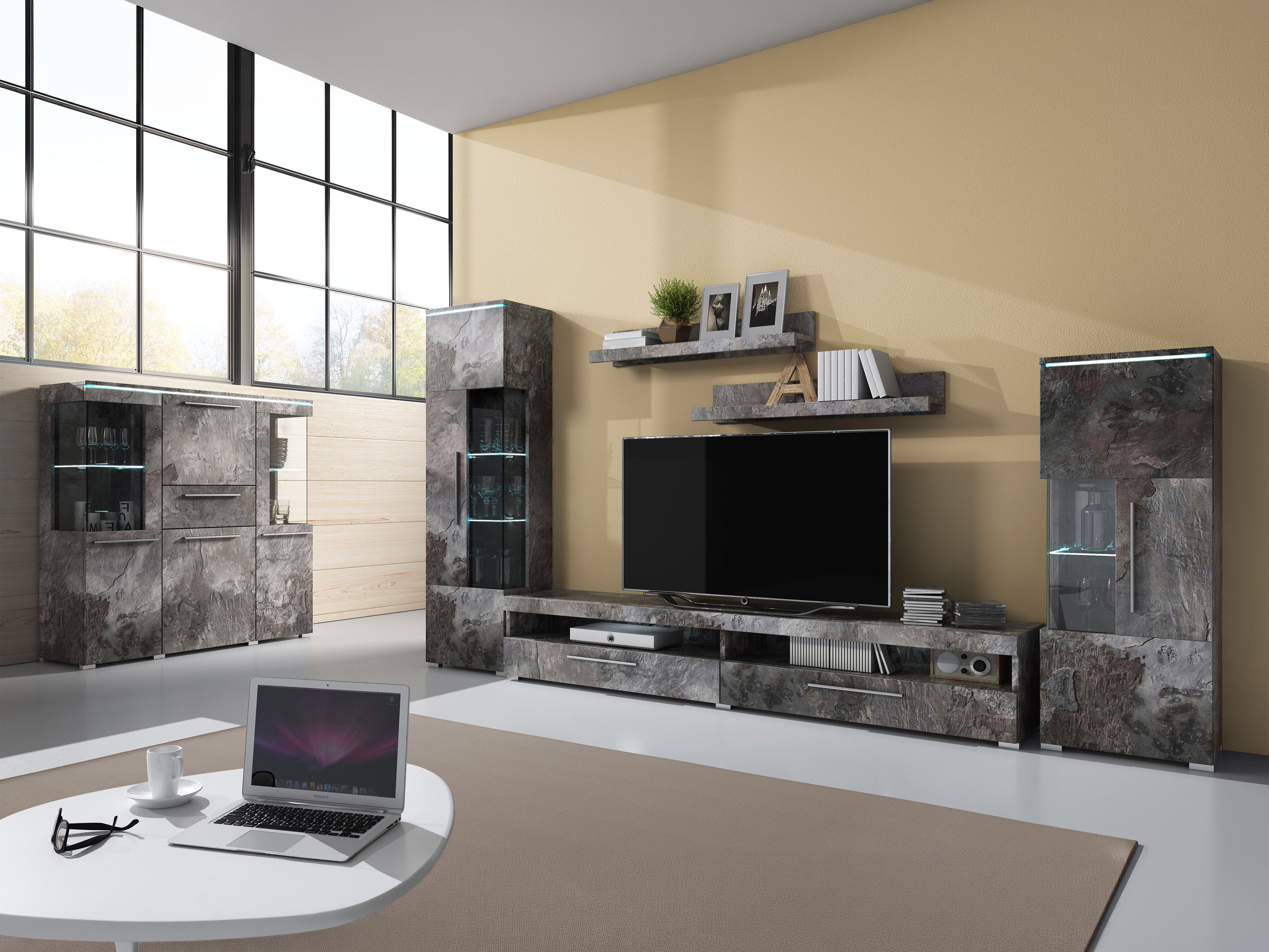 Chest of drawers Torvire 115 (Dark concrete)