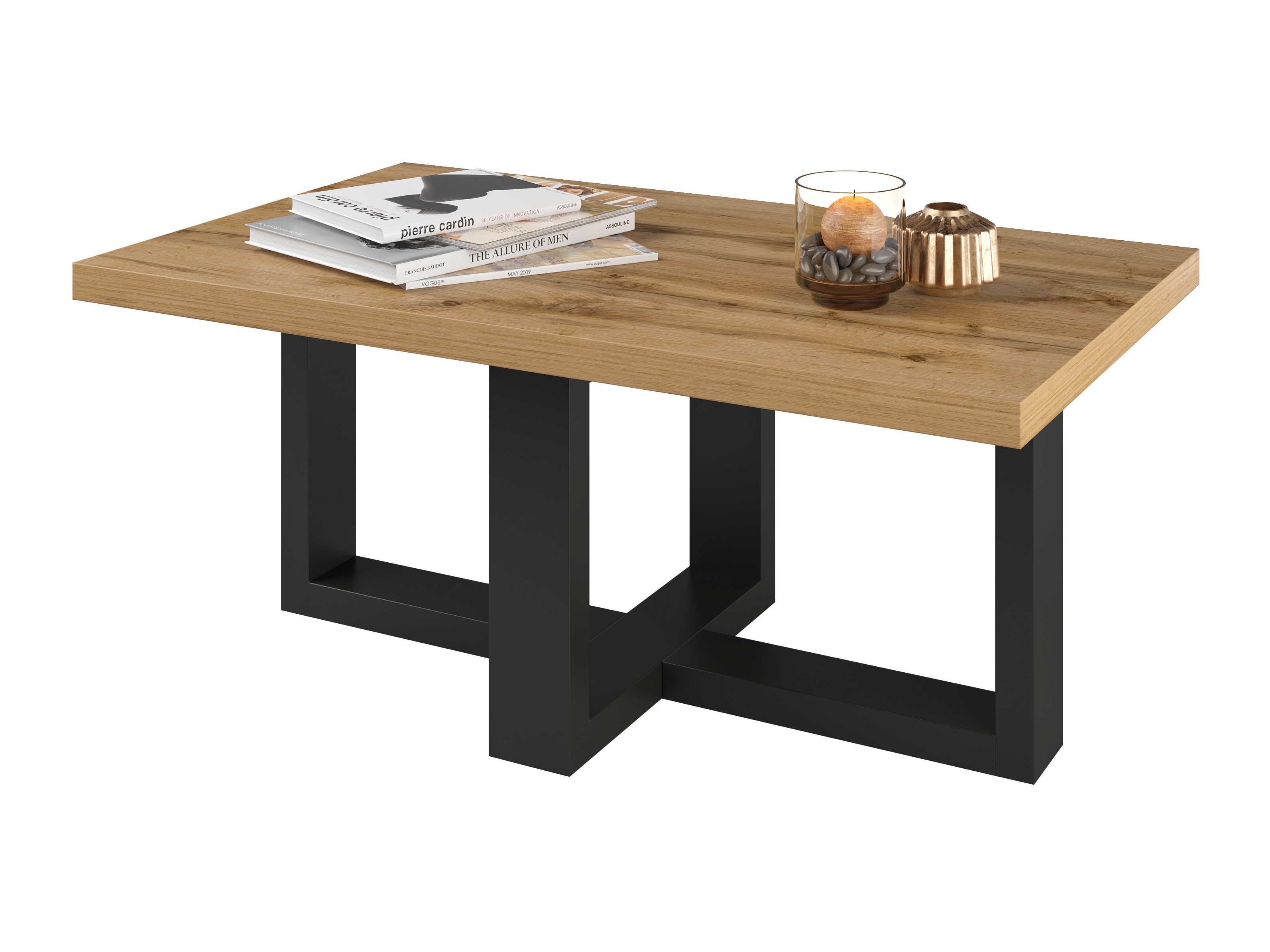 Coffee table Austin 317 (Black + Wotan Oak)