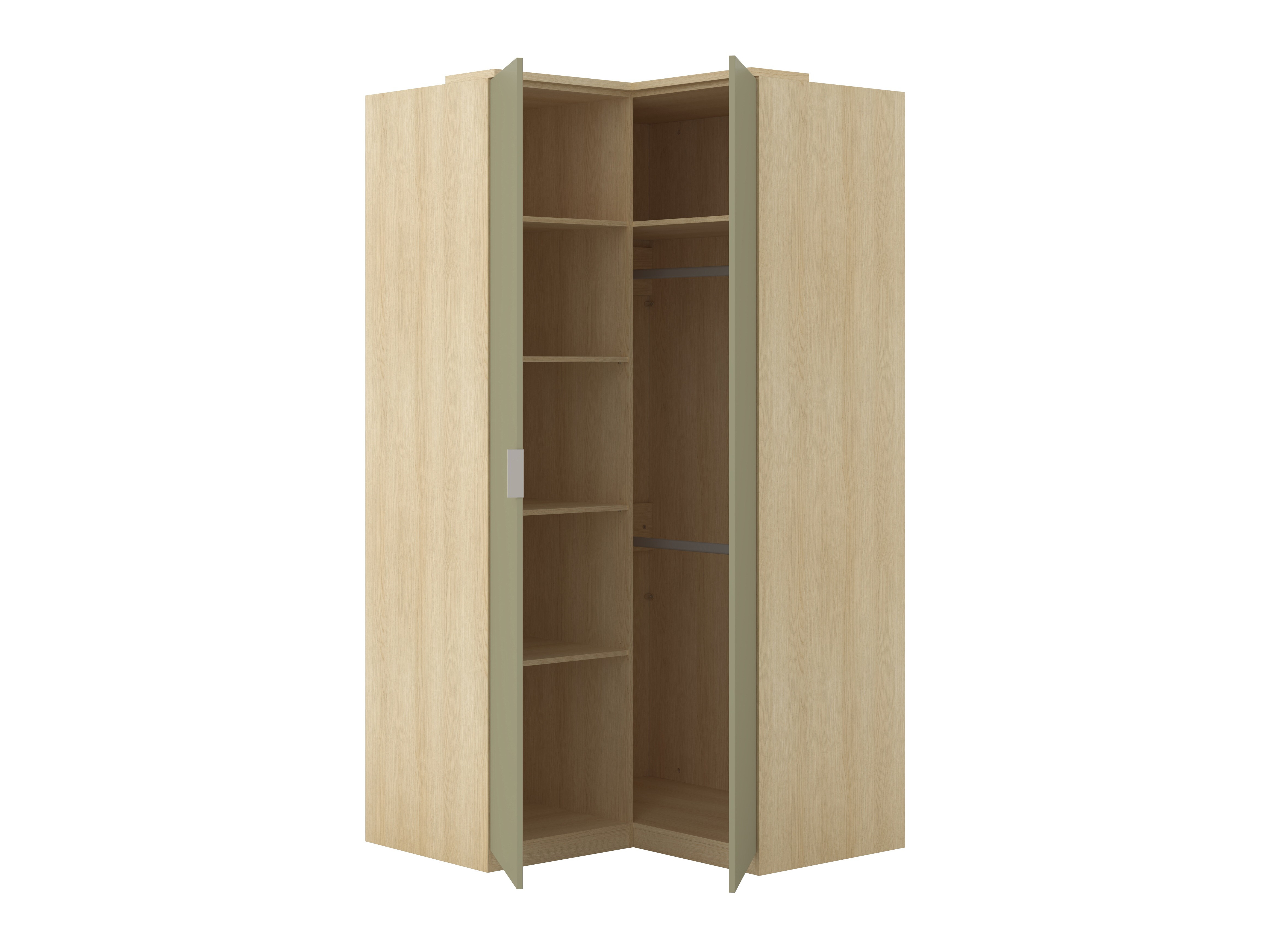 Corner wardrobe Nolcala 107 (Oak + Eucalyptus)