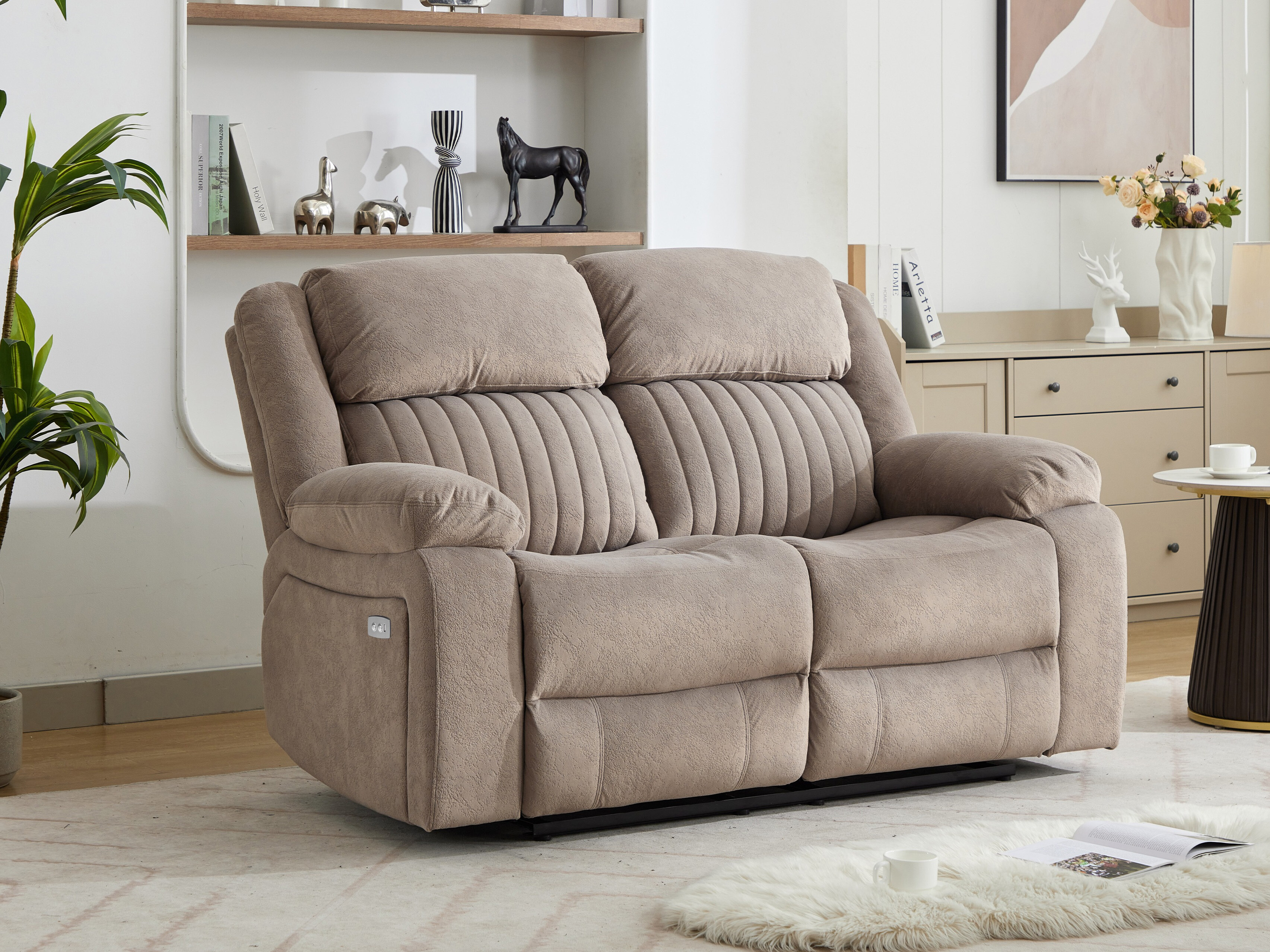 Recliner sofa Lufero 107 (Taupe)