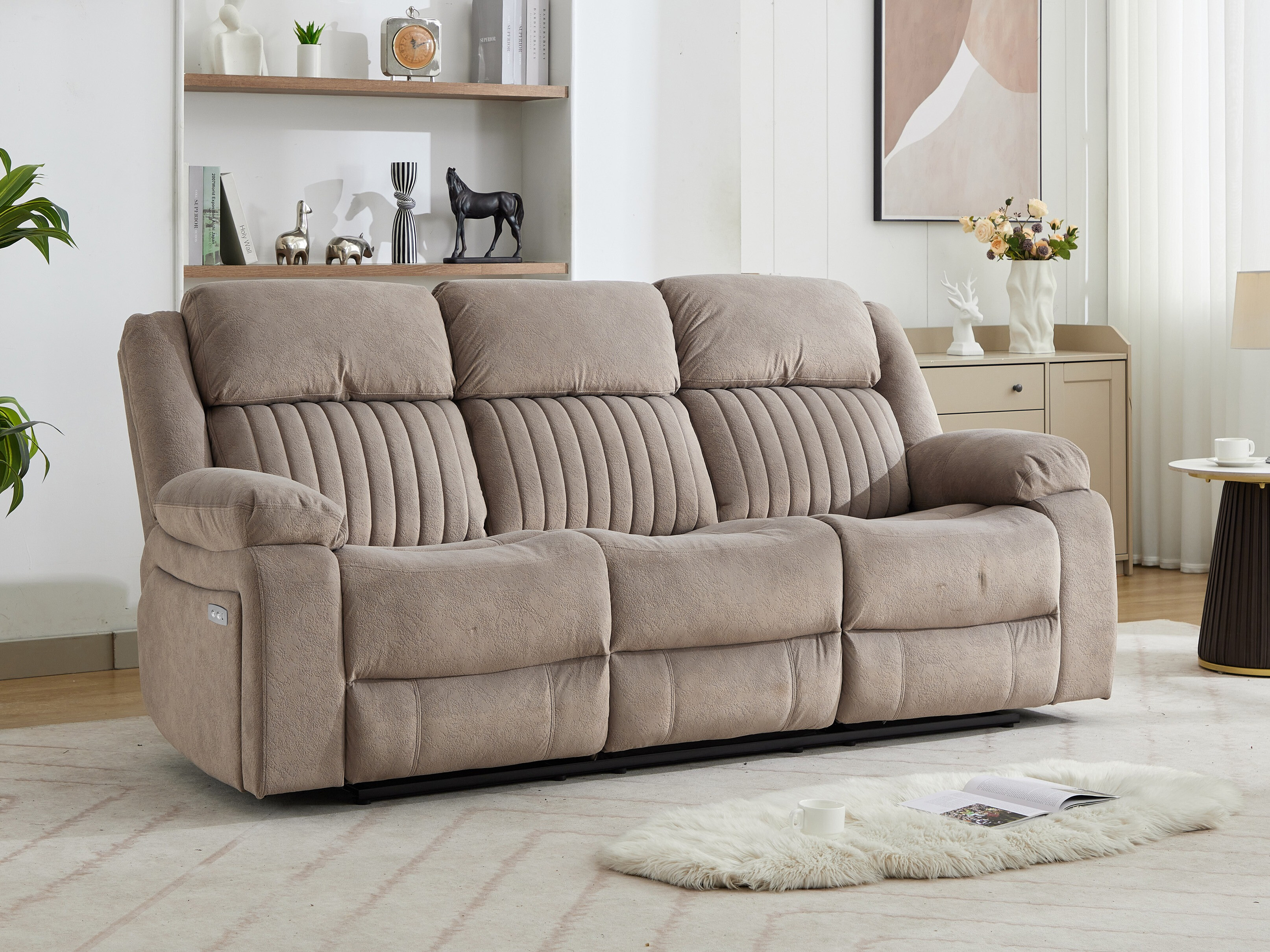 Recliner sofa Lufero 108 (Taupe)