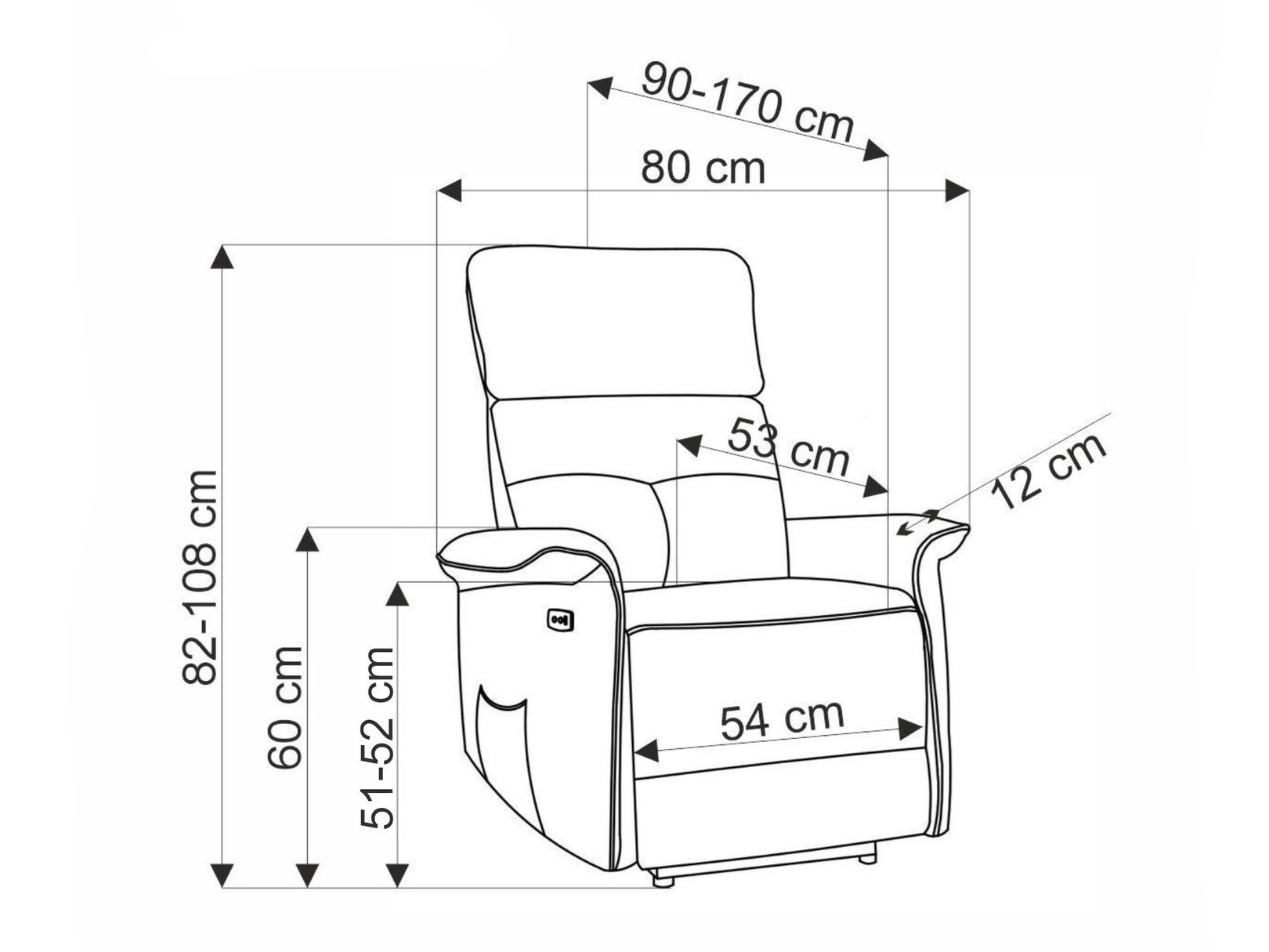 Armchair recliner Houston 1979 (Grey)