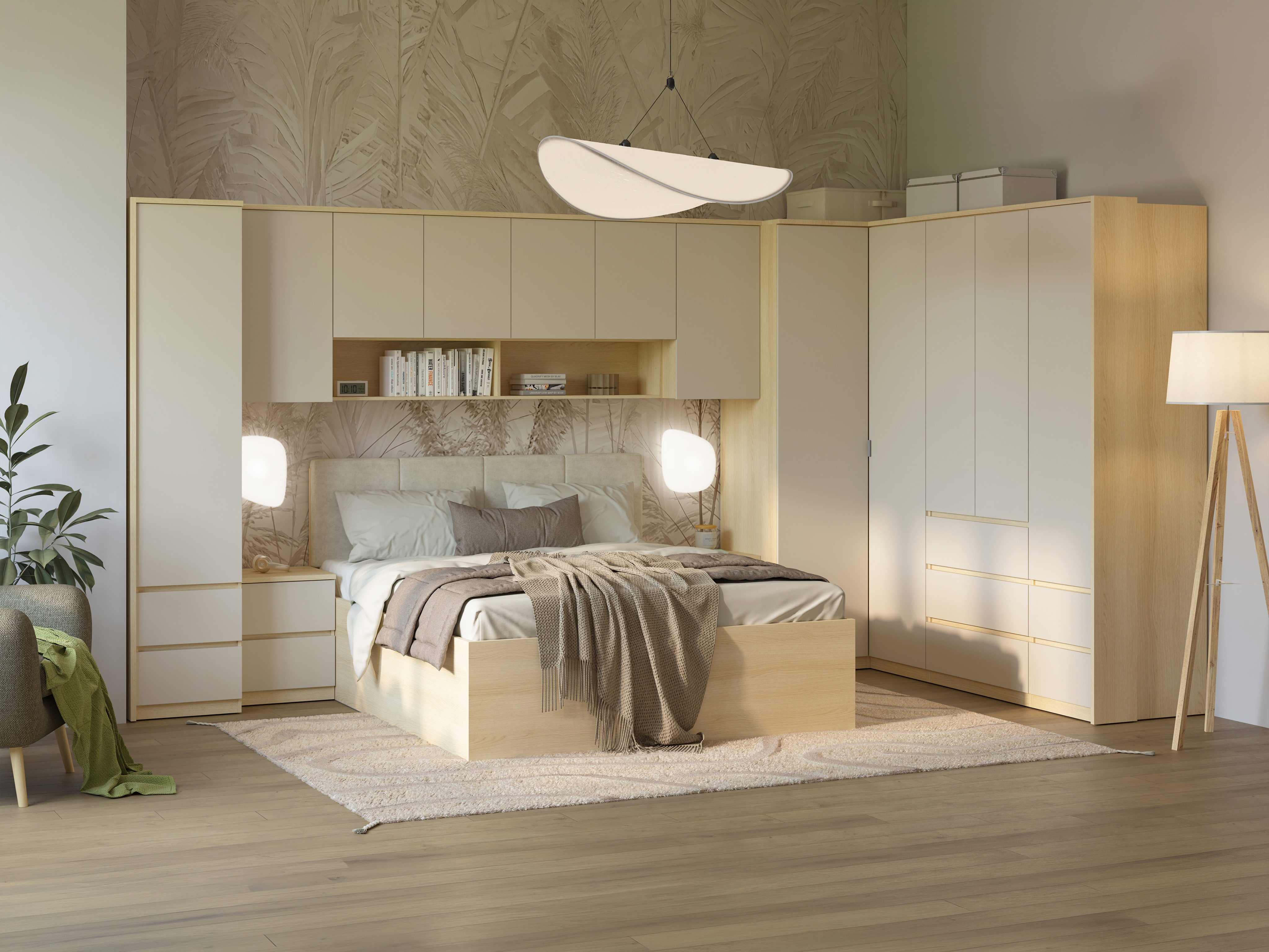 Bedside table Nolcala 108 (Oak + Beige)