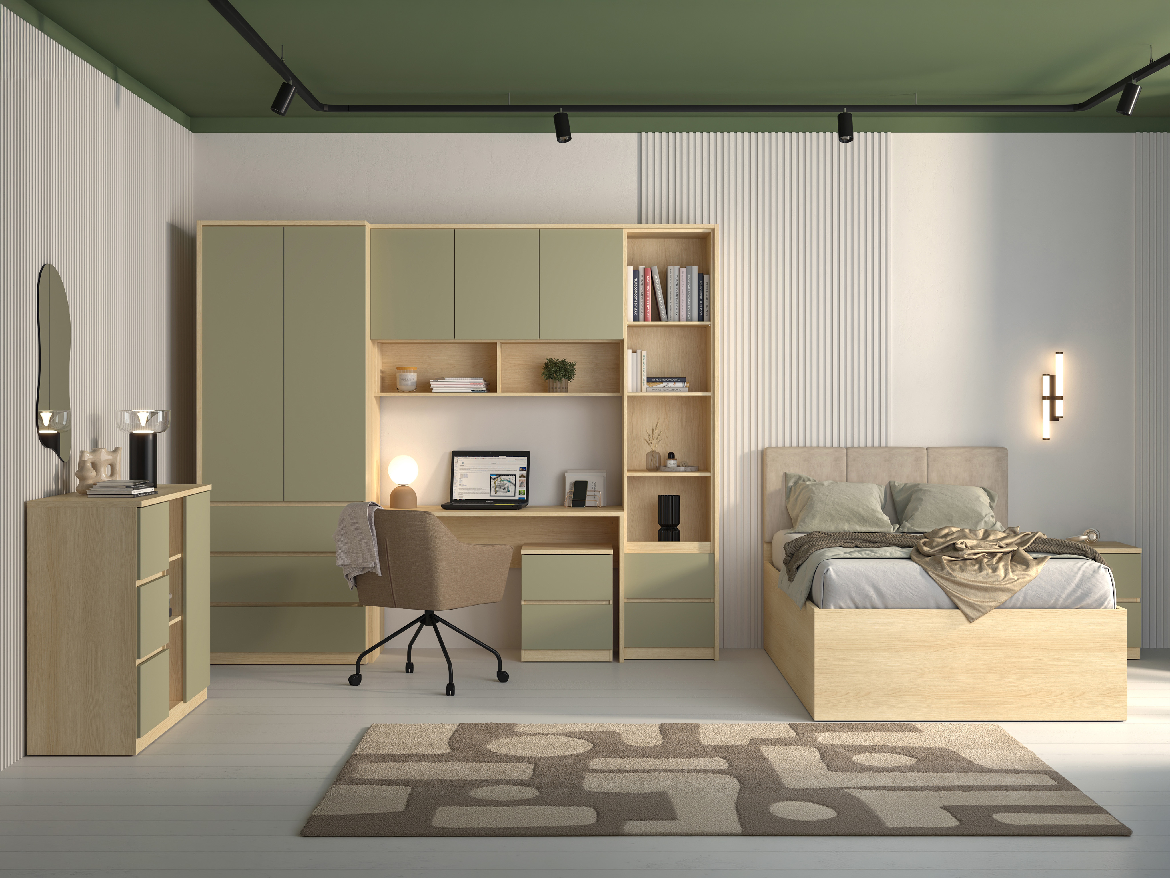 Bedside table Nolcala 108 (Oak + Eucalyptus)