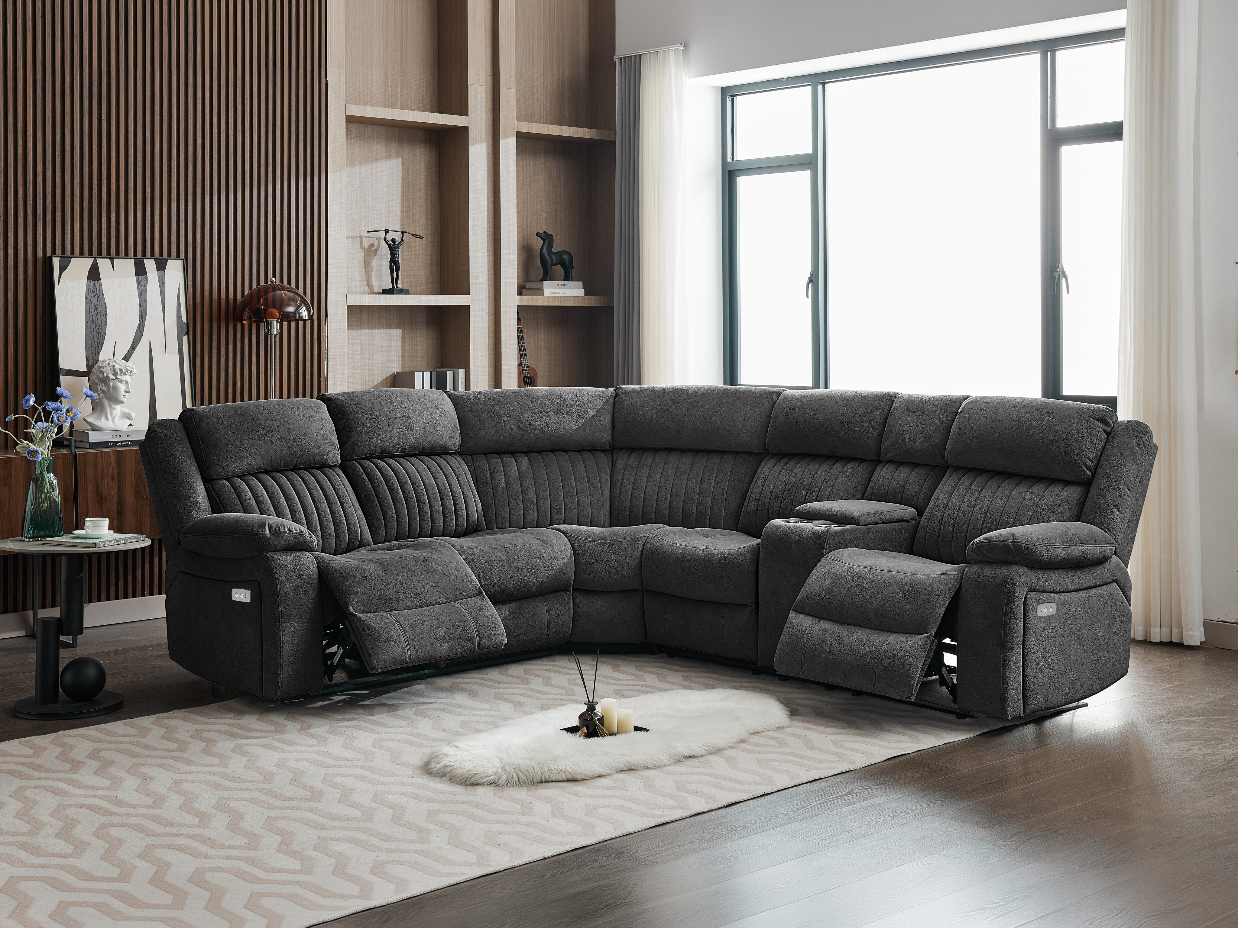 Corner sofa recliner Lufero 109 (Grey)