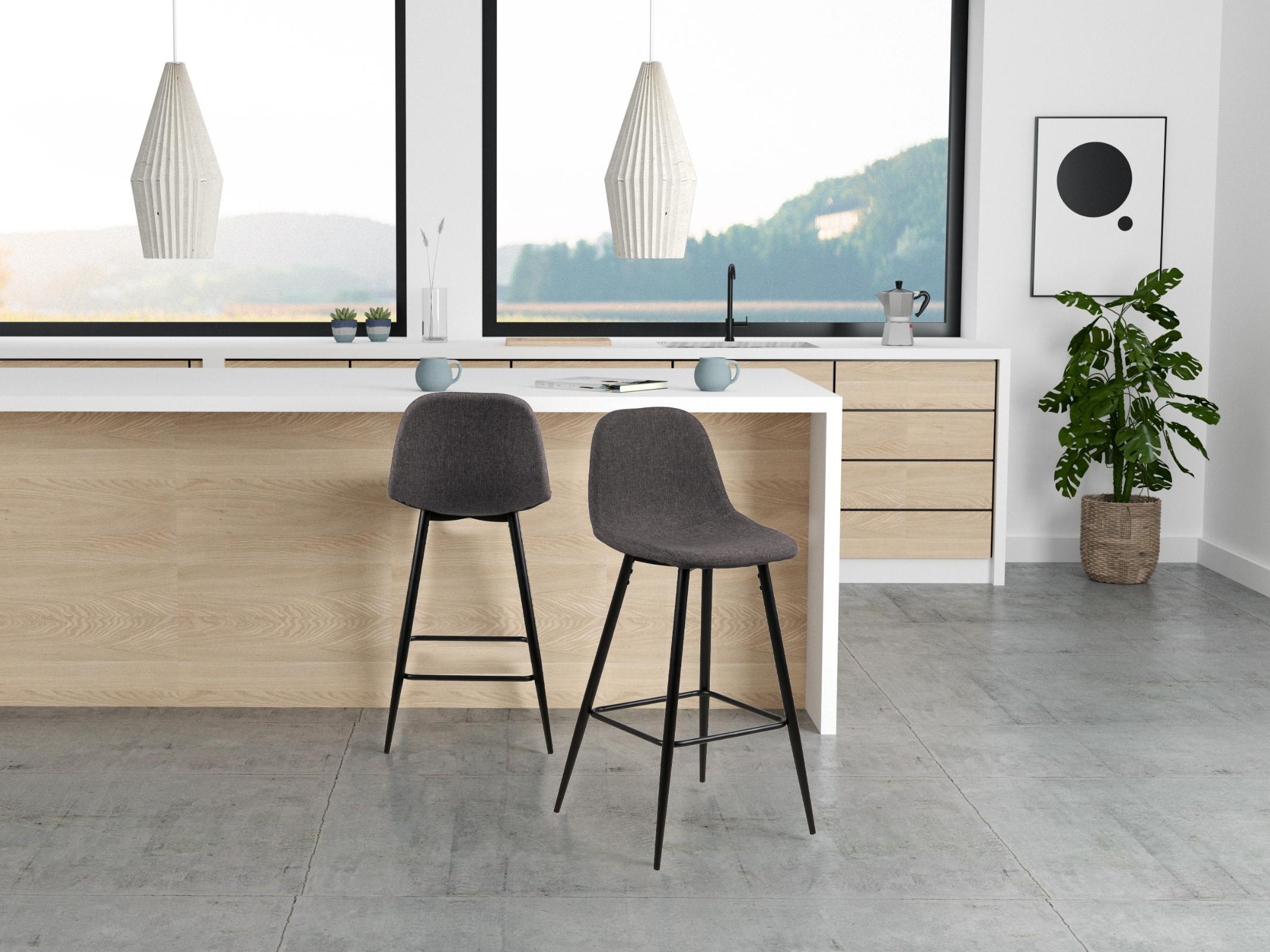 Counter stool Norsica 175 (Dark grey)