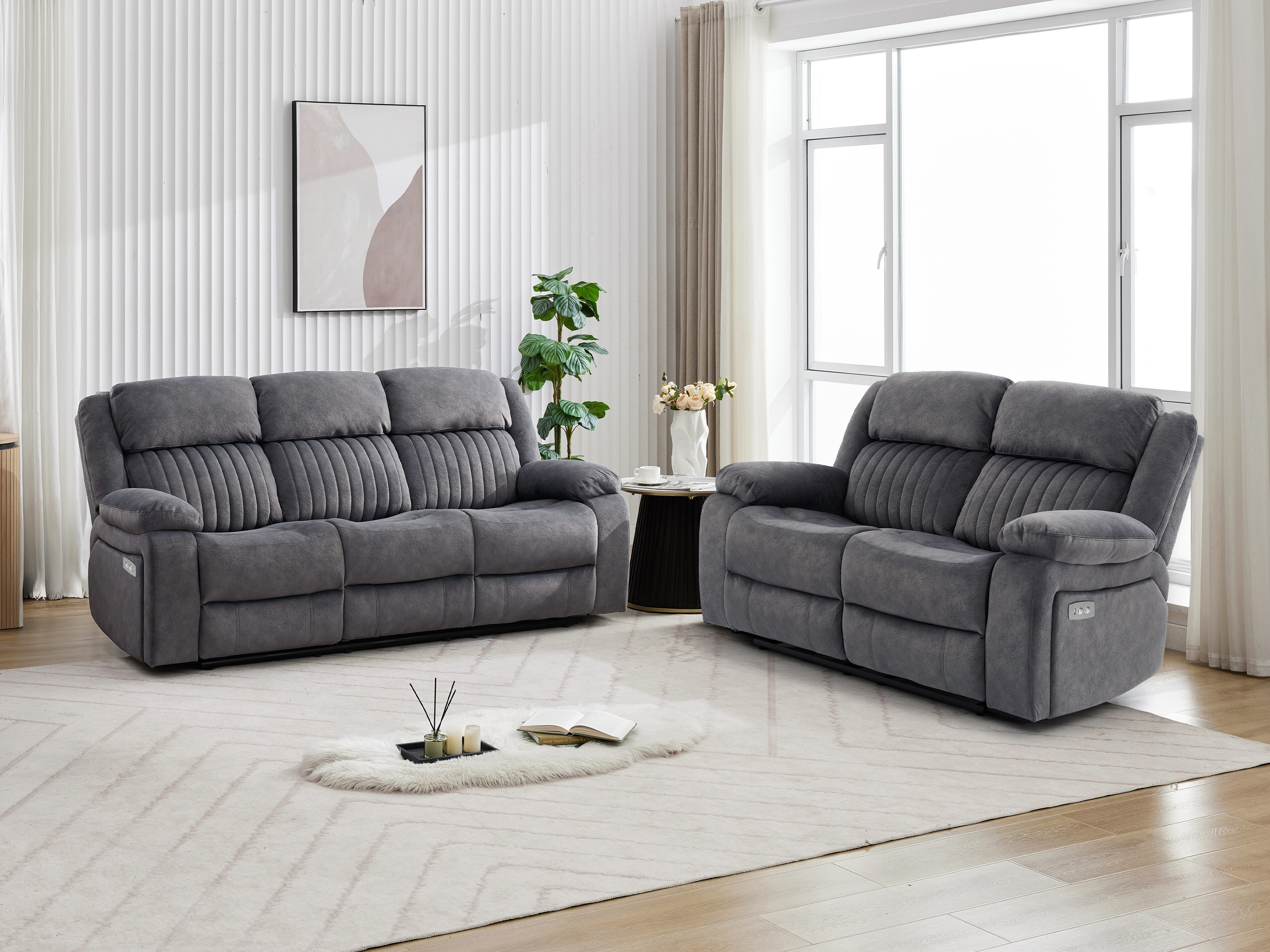 Upholstered furniture set Lufero 110 (Grey)